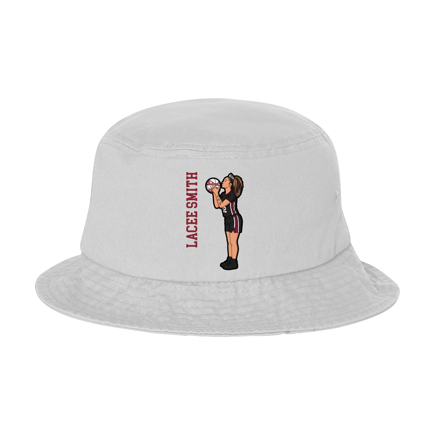Bucket Cap — Name Vertical in White