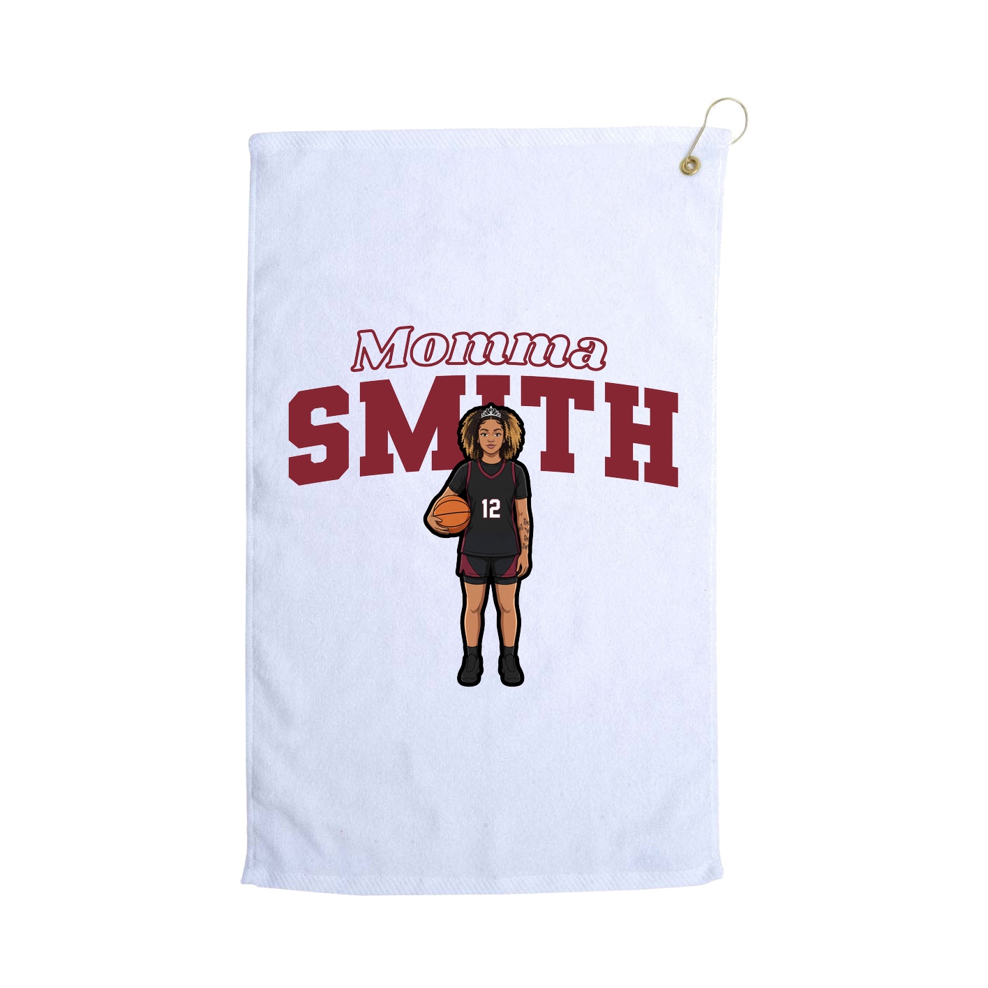 Golf Towel — Mothers Day Block in White