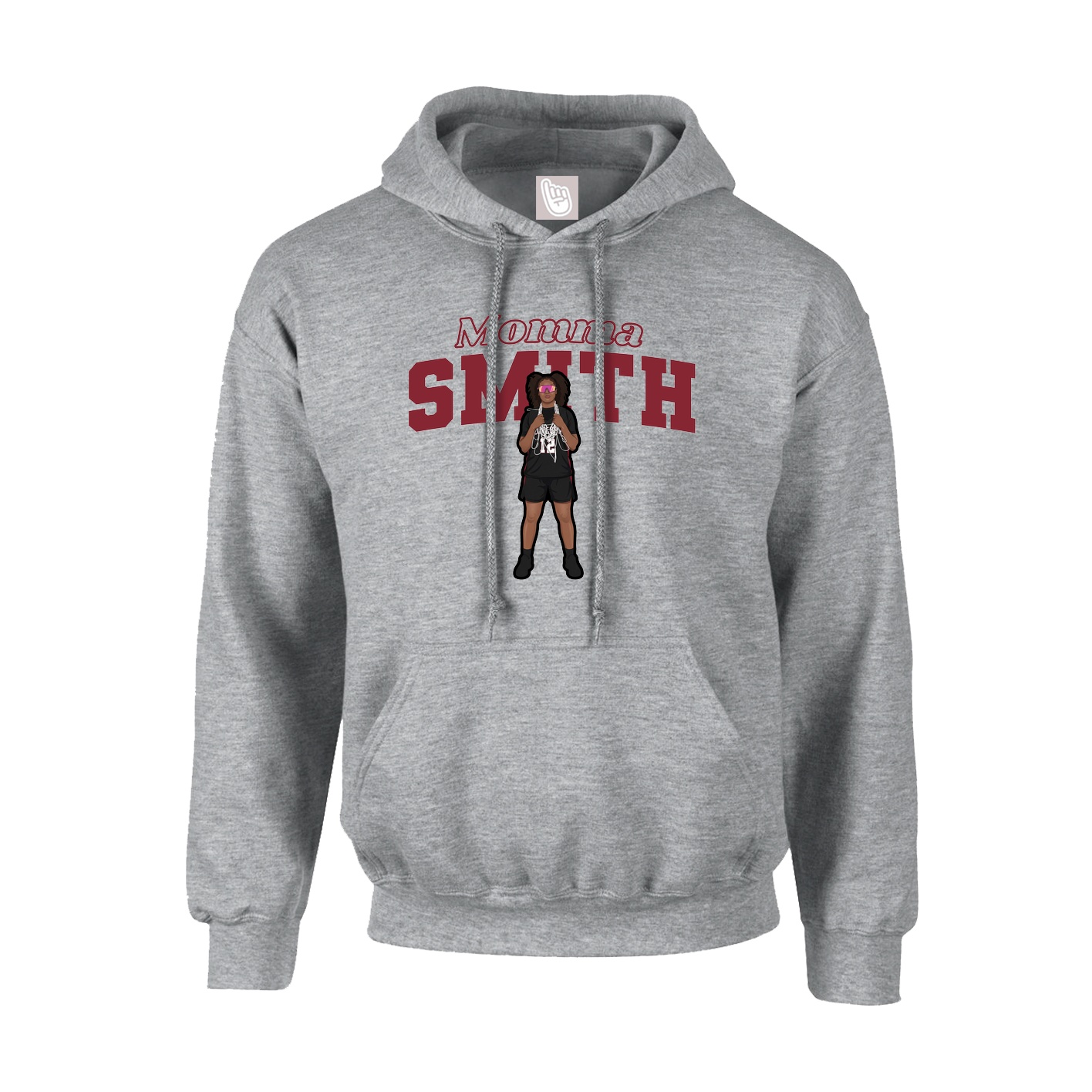 Youth Hoodie — Mothers Day Block in Grey