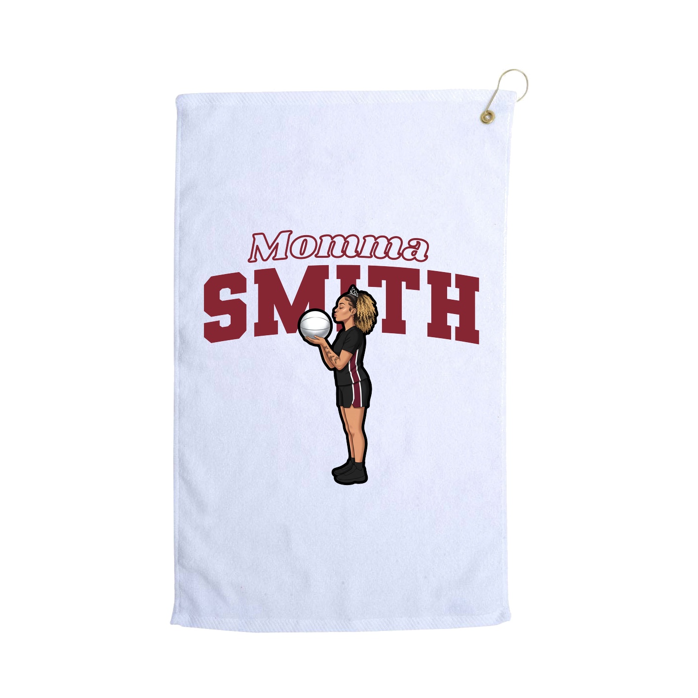 Golf Towel — Mothers Day Block in White