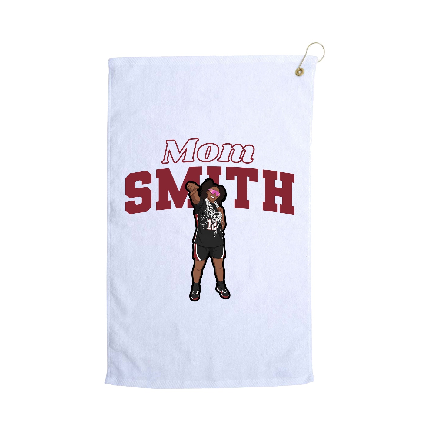 Golf Towel — Mothers Day Block in White