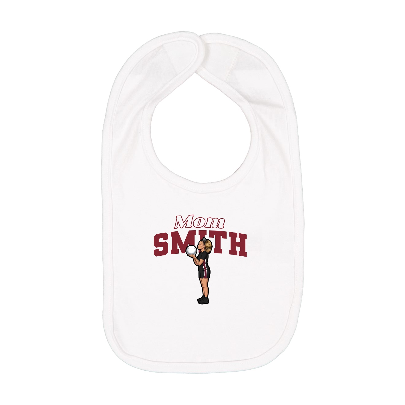 Infant Bib — Mothers Day Block in White
