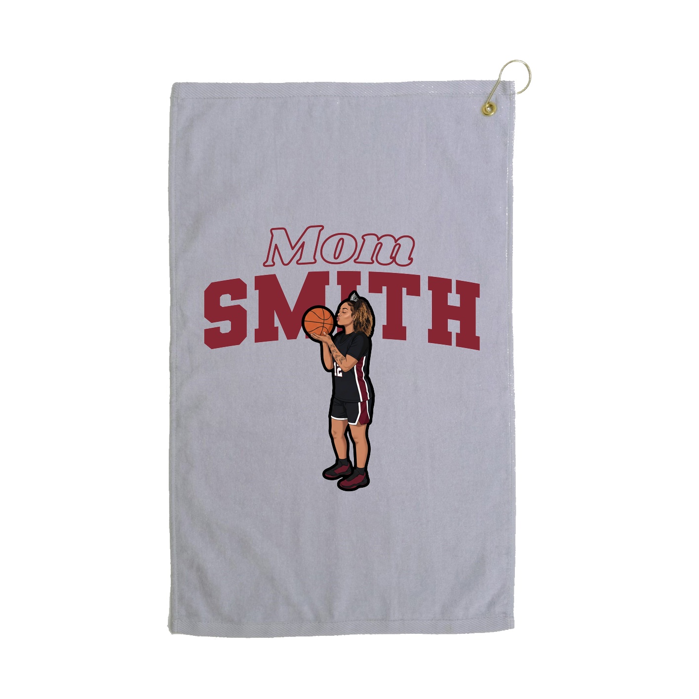 Golf Towel — Mothers Day Block in Grey
