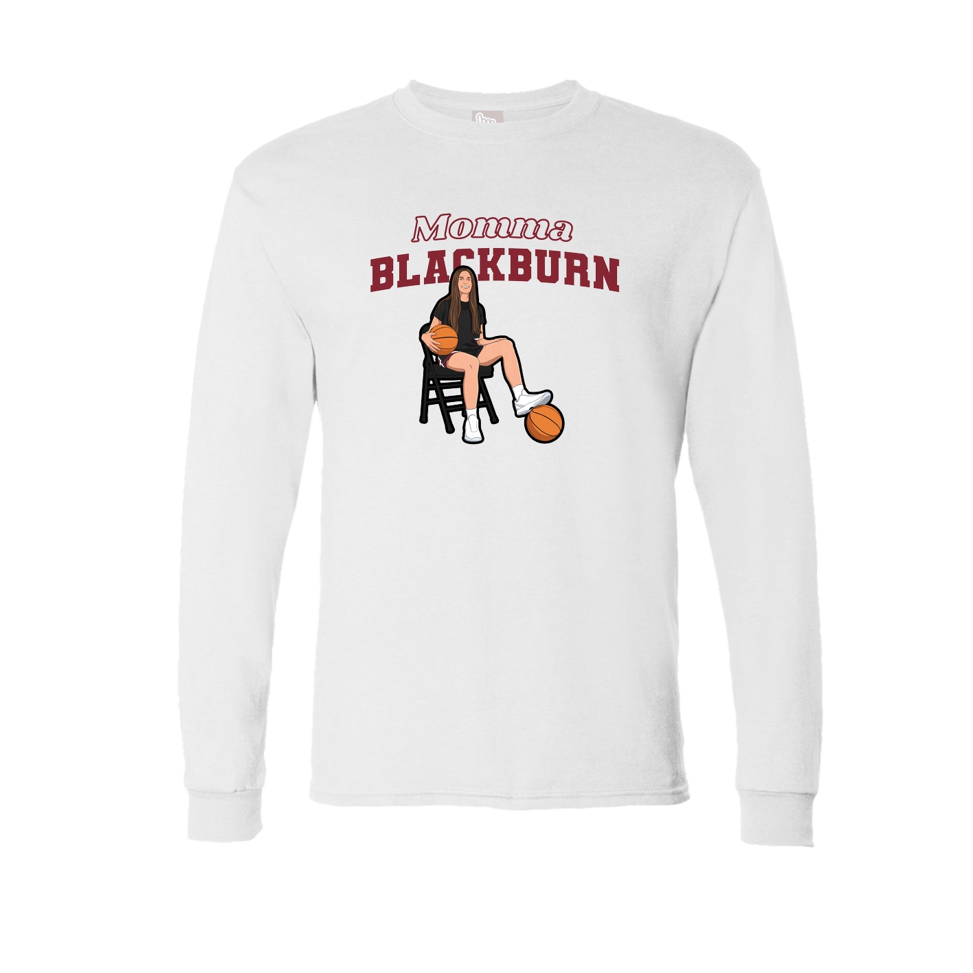 Long Sleeve Tee — Mothers Day Block in White