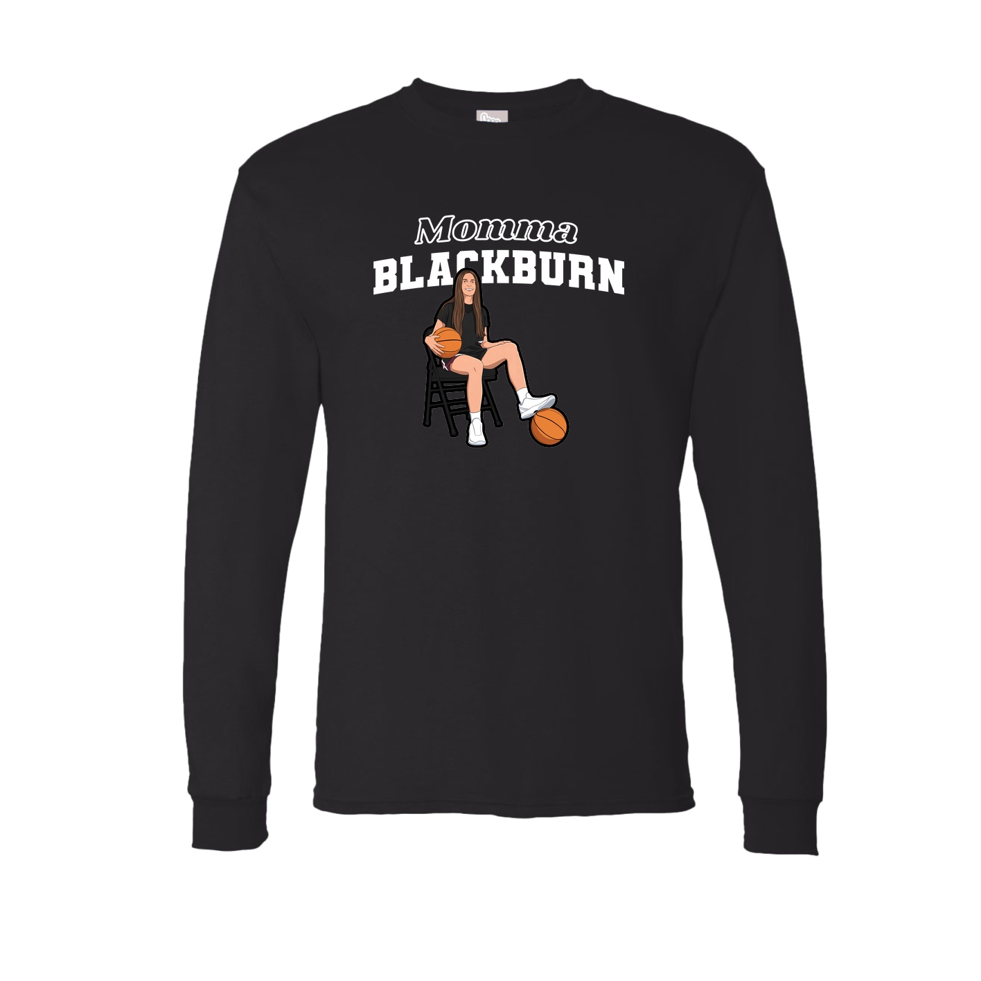 Long Sleeve Tee — Mothers Day Block in Black