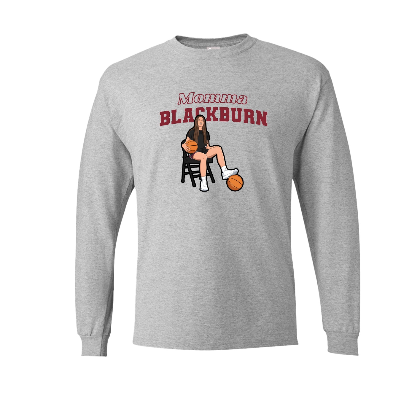 Long Sleeve Tee — Mothers Day Block in Grey
