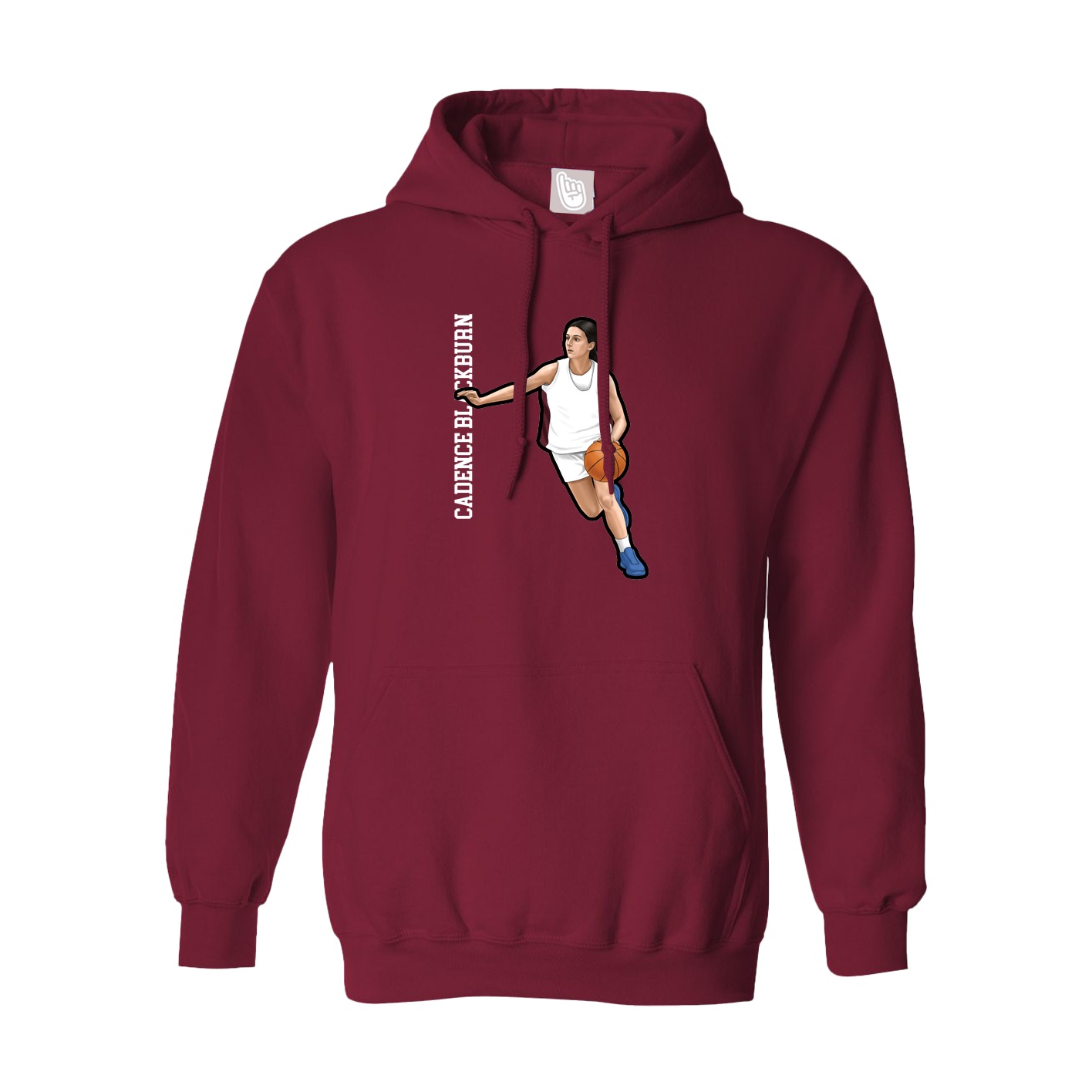 Hoodie — Name Vertical in Cardinal