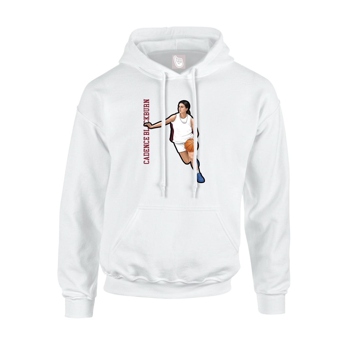 Hoodie — Name Vertical in White