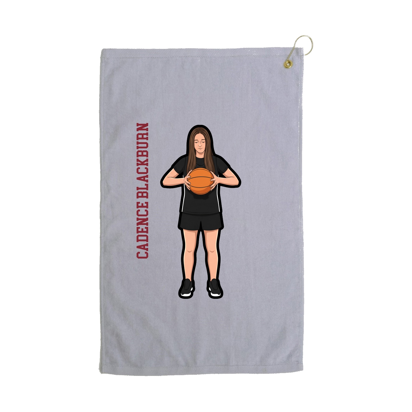 Golf Towel — Name Vertical in Grey