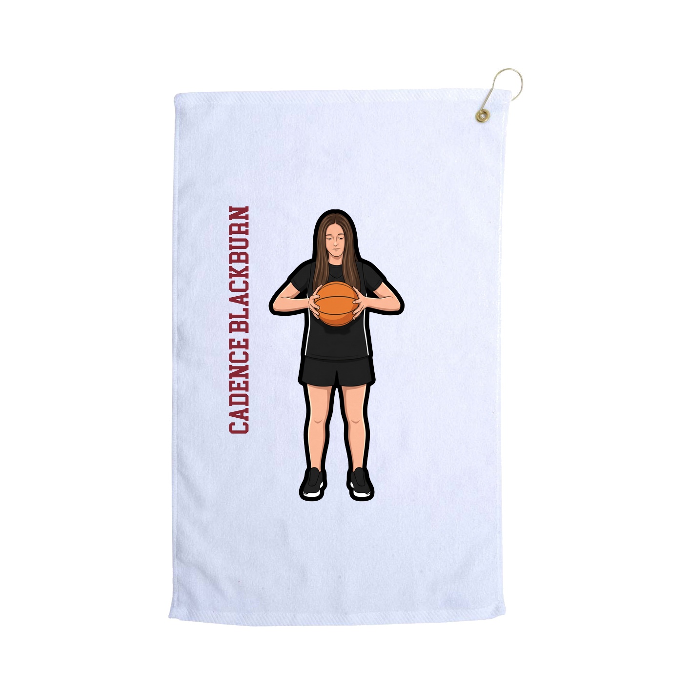 Golf Towel — Name Vertical in White