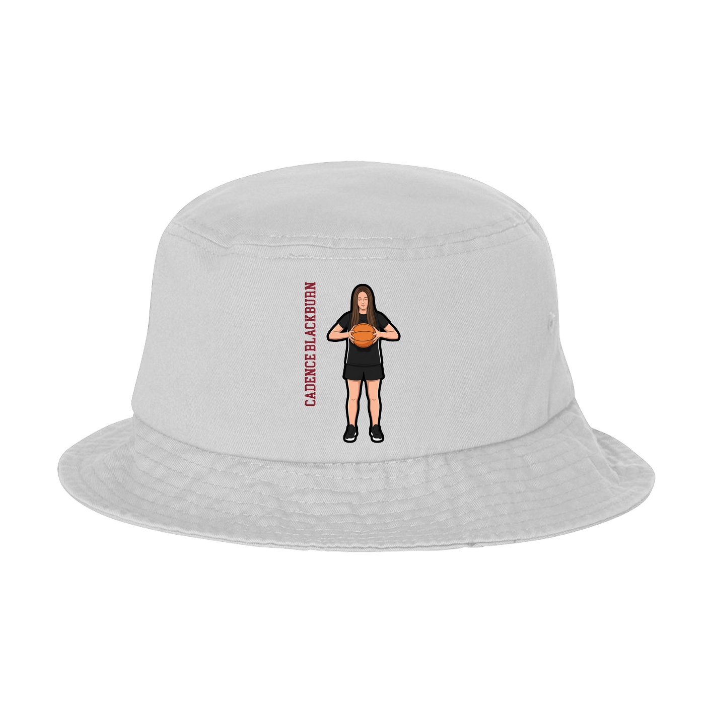Bucket Cap — Name Vertical in White