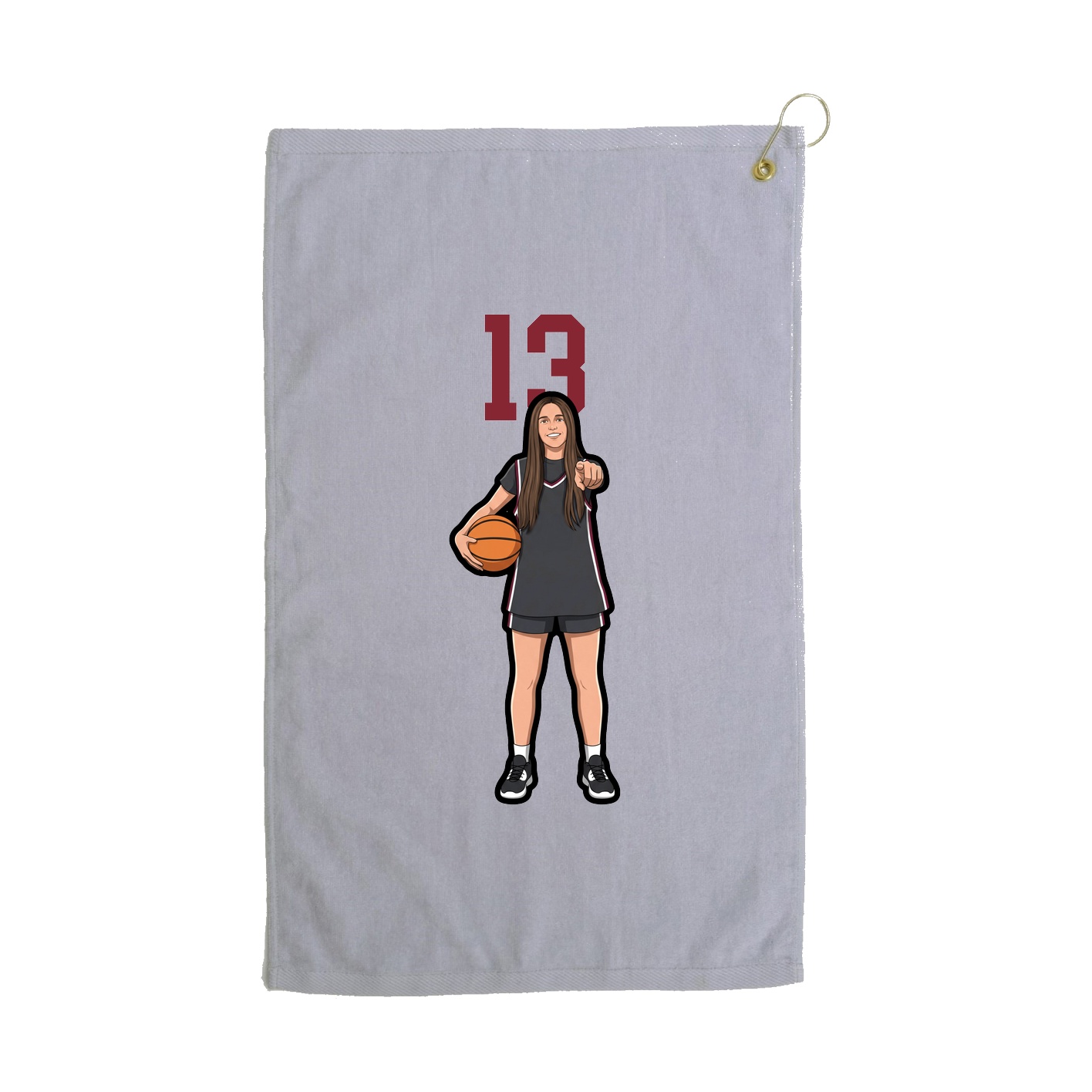 Golf Towel — Number Top in Grey
