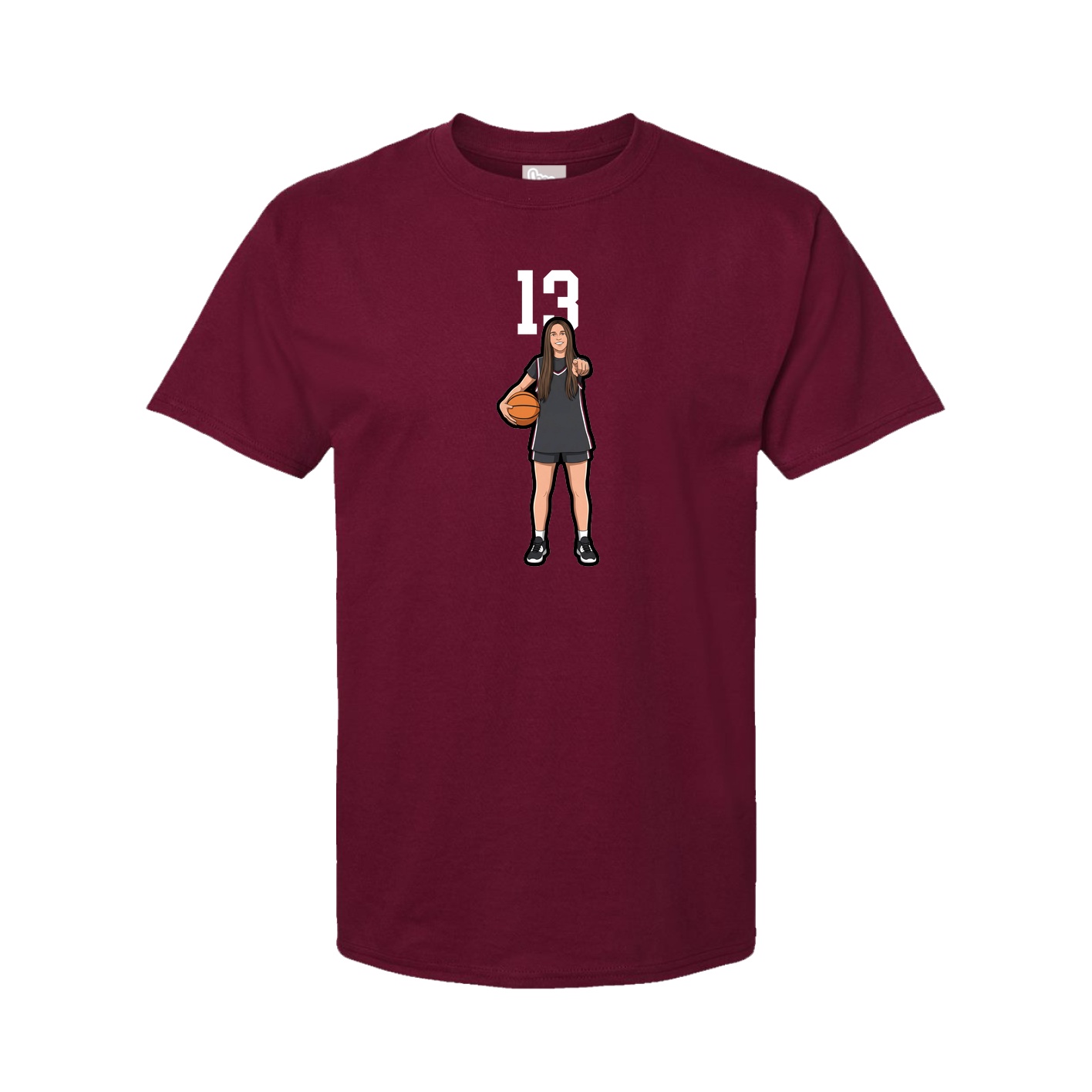 Youth Tee — Number Top in Cardinal