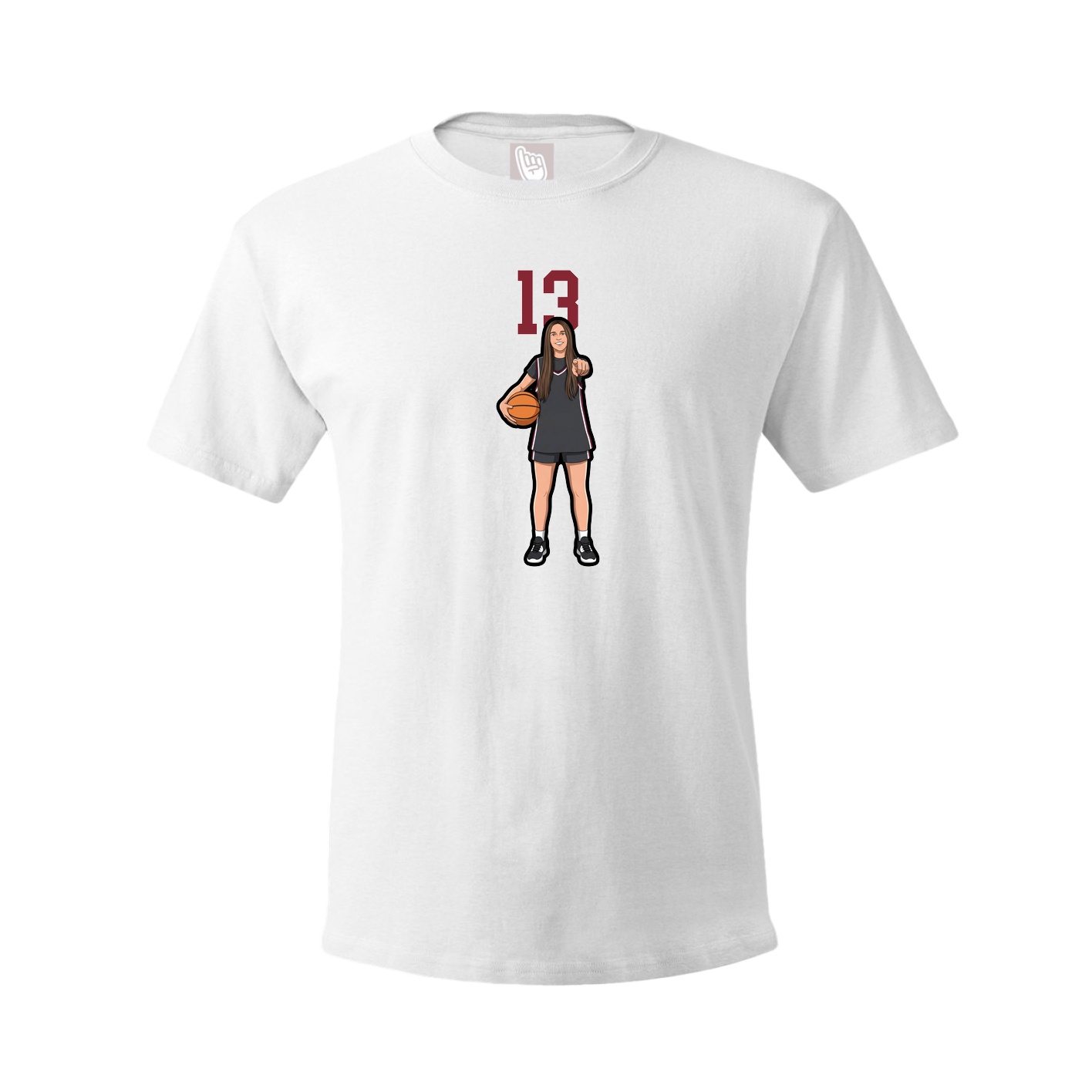 Youth Tee — Number Top in White