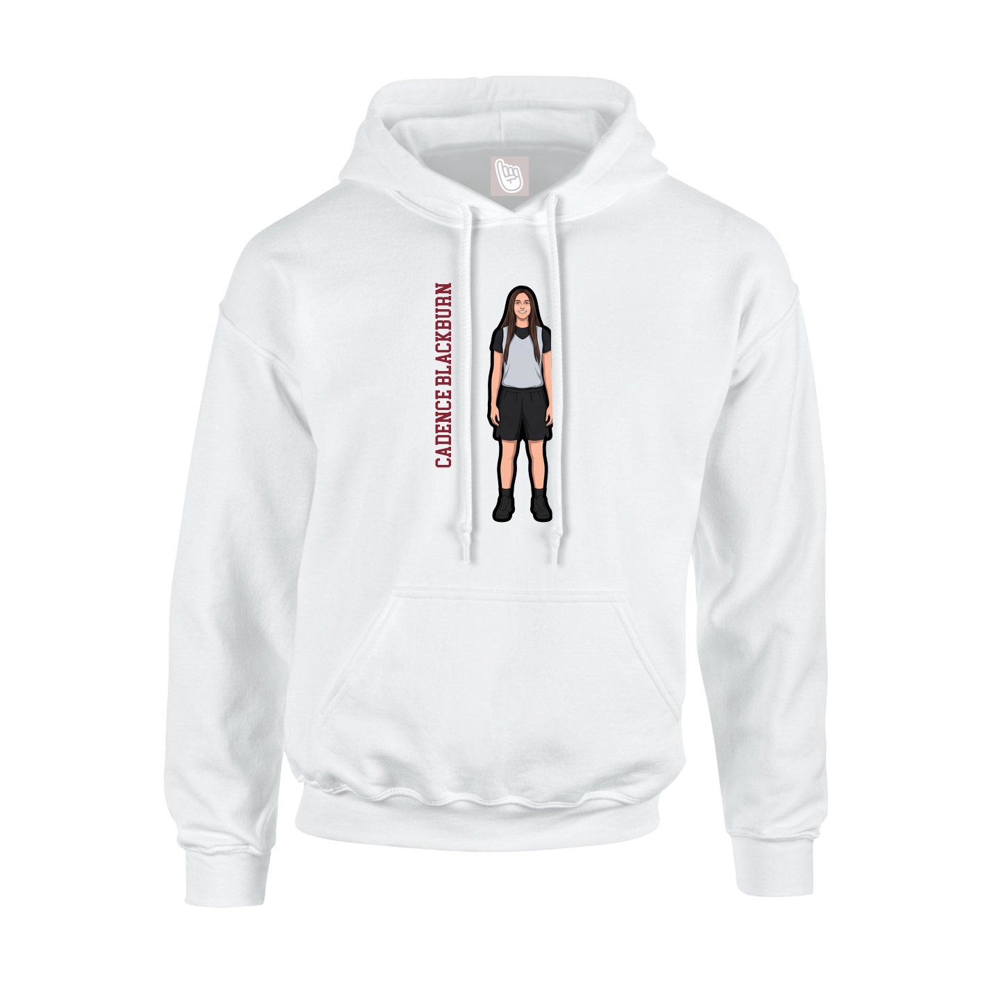 Hoodie — Name Vertical in White