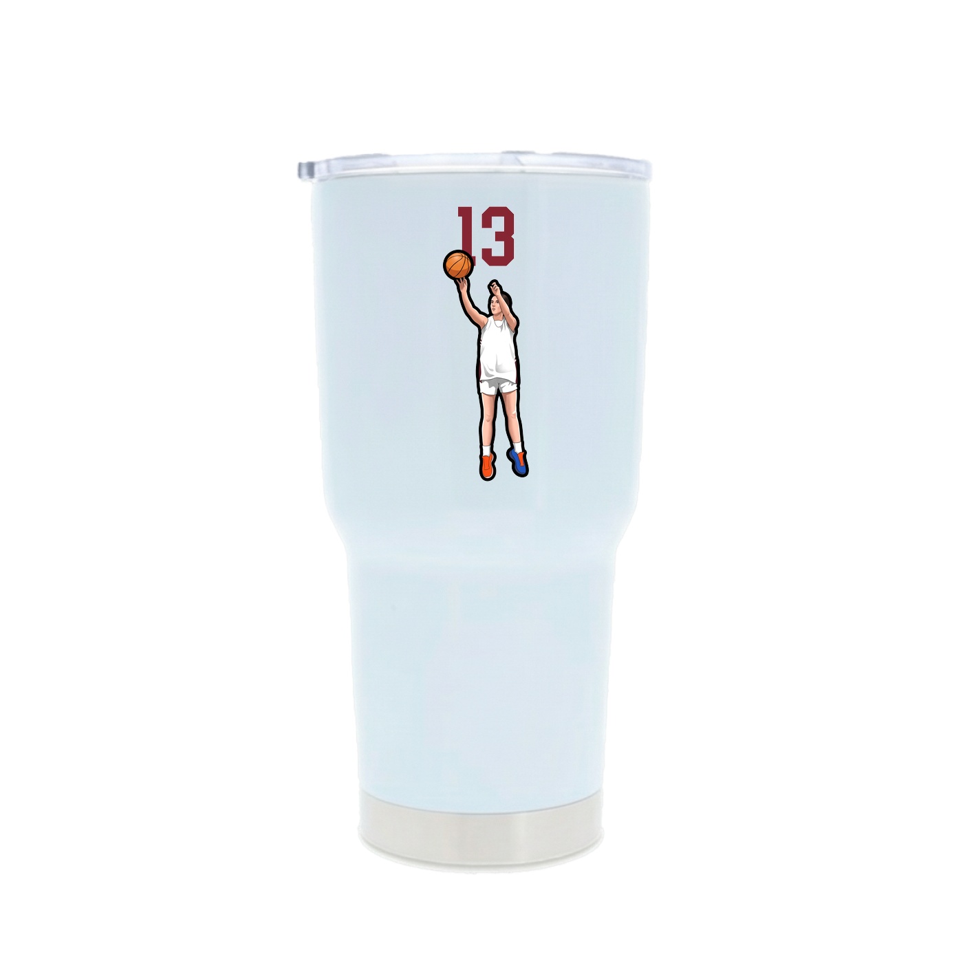 30oz Stainless Steel Tumbler — Number Top in White