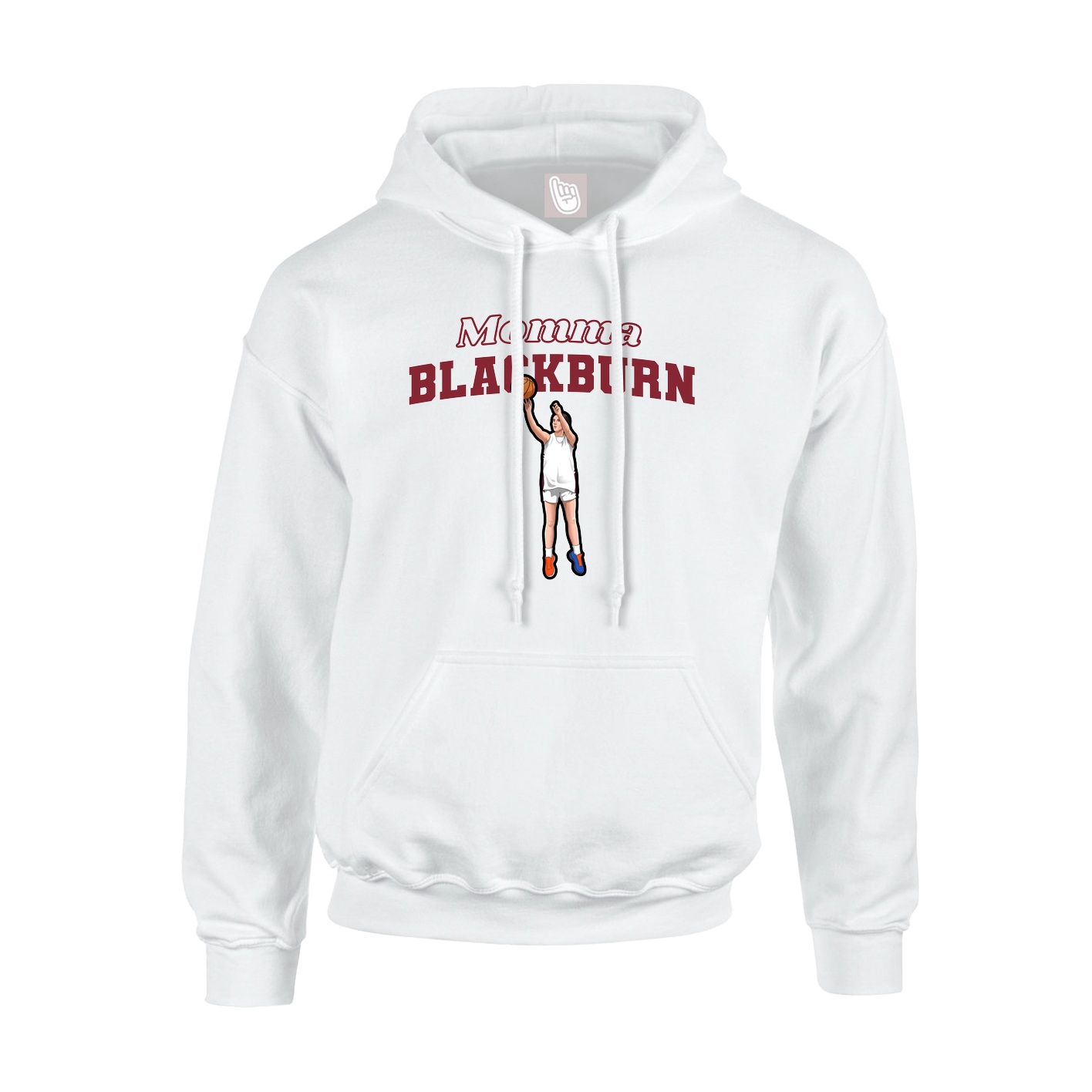 Youth Hoodie — Mothers Day Block in White