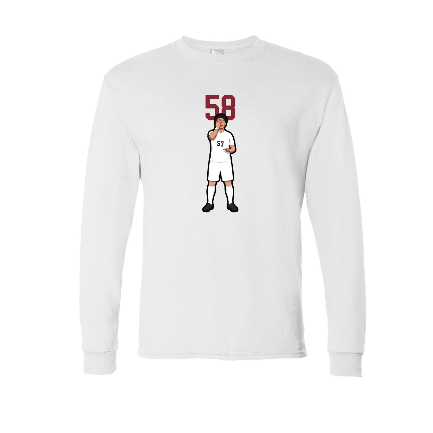 Long Sleeve Tee — Number Top in White