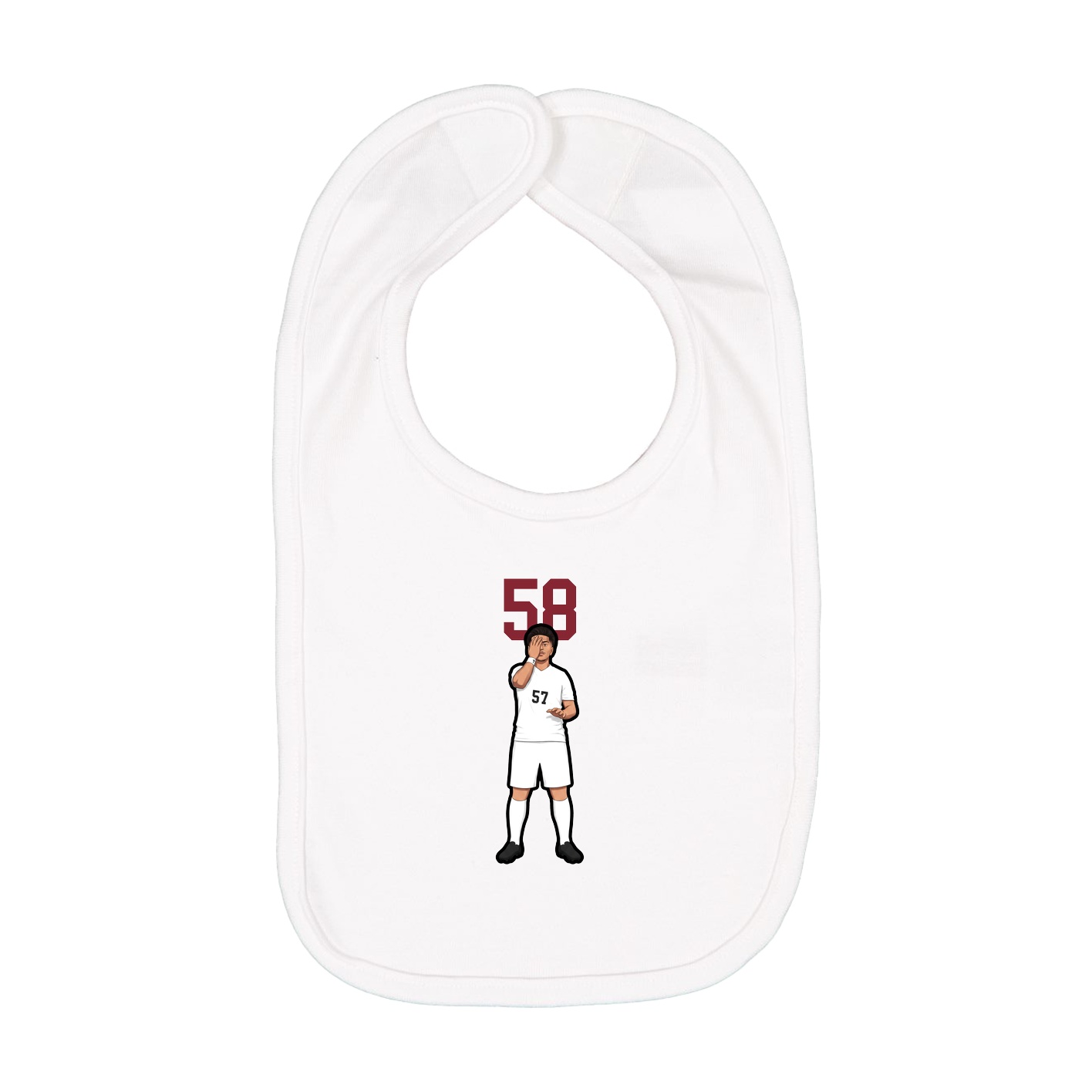 Infant Bib — Number Top in White