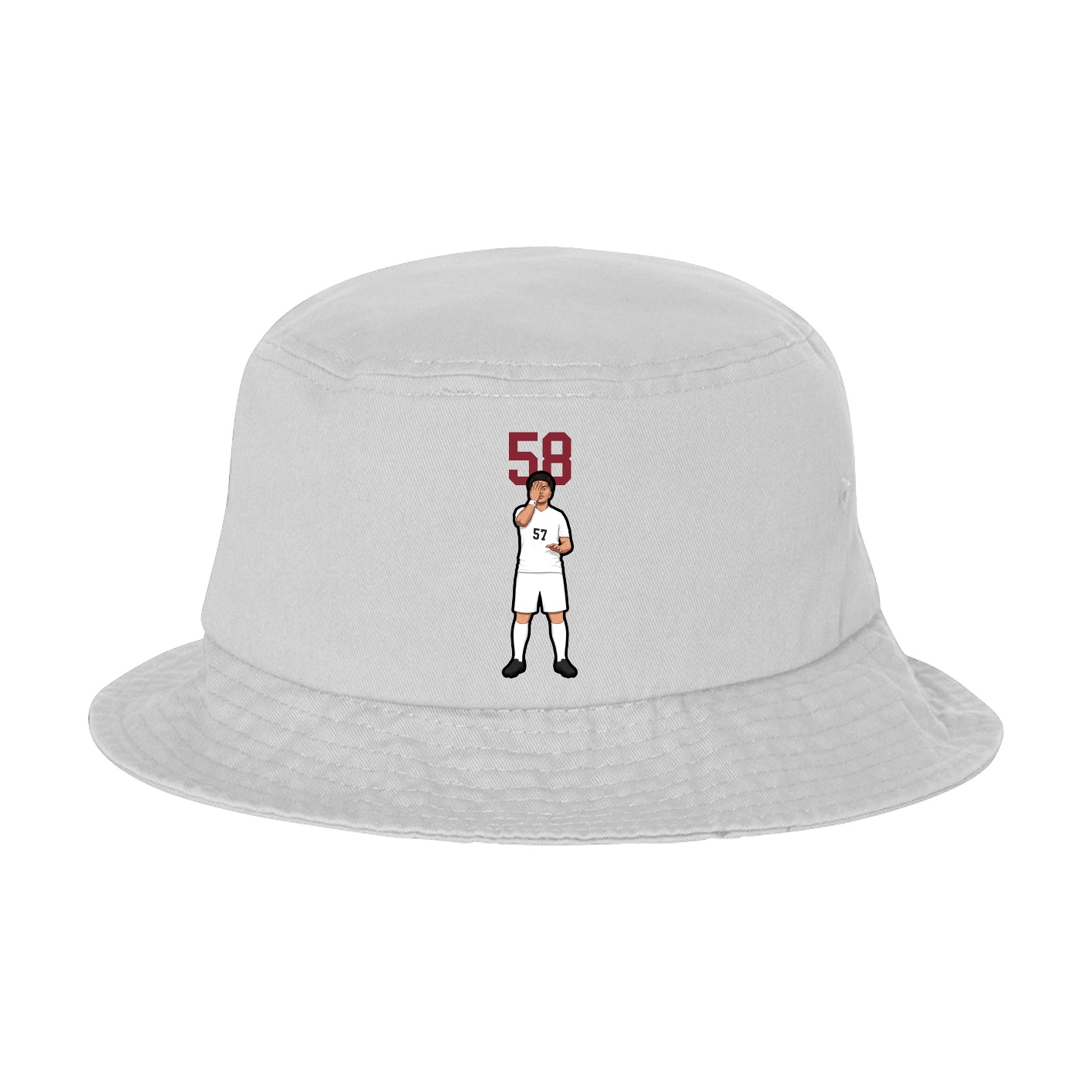 Bucket Cap — Number Top in White