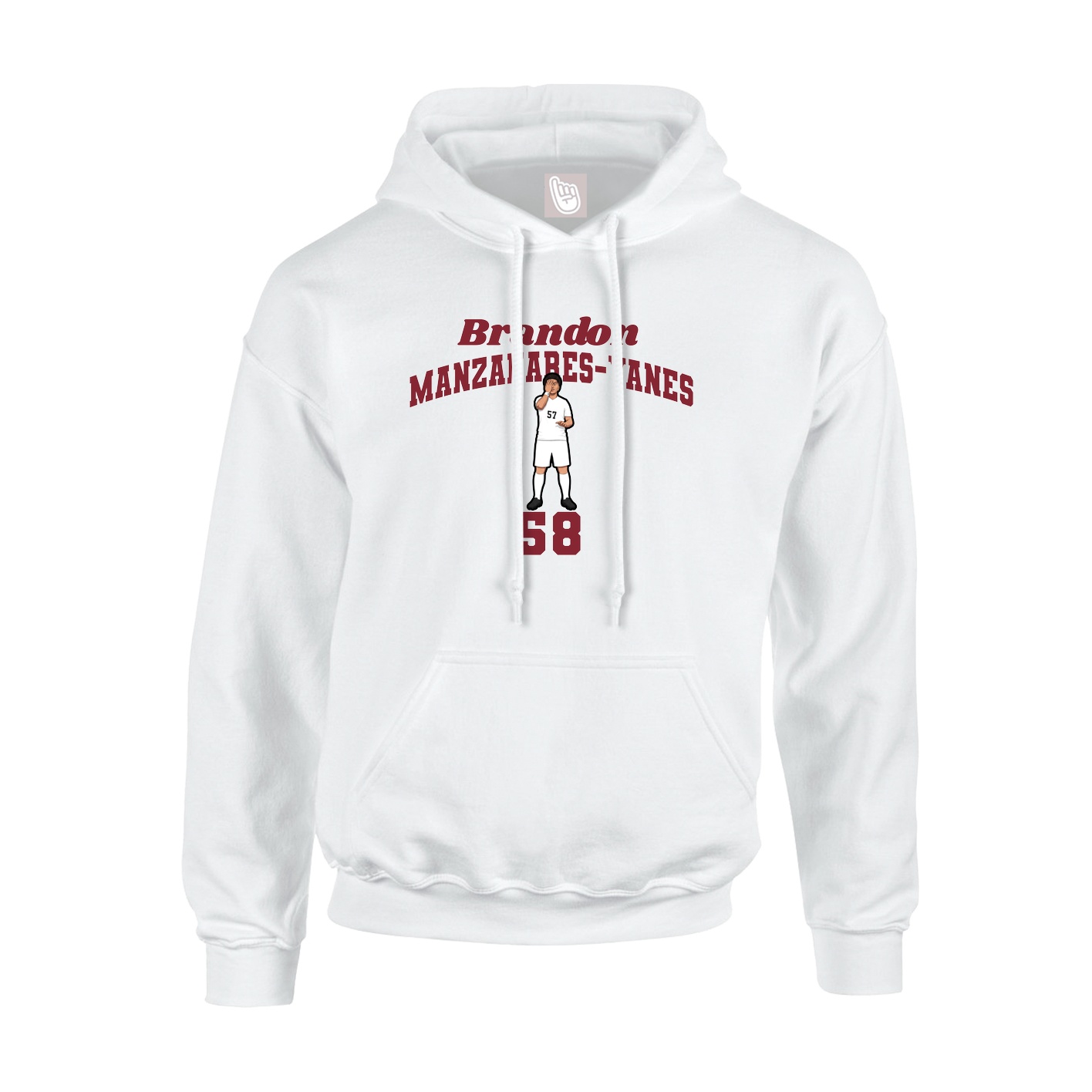 Youth Hoodie — Signature Arch in White