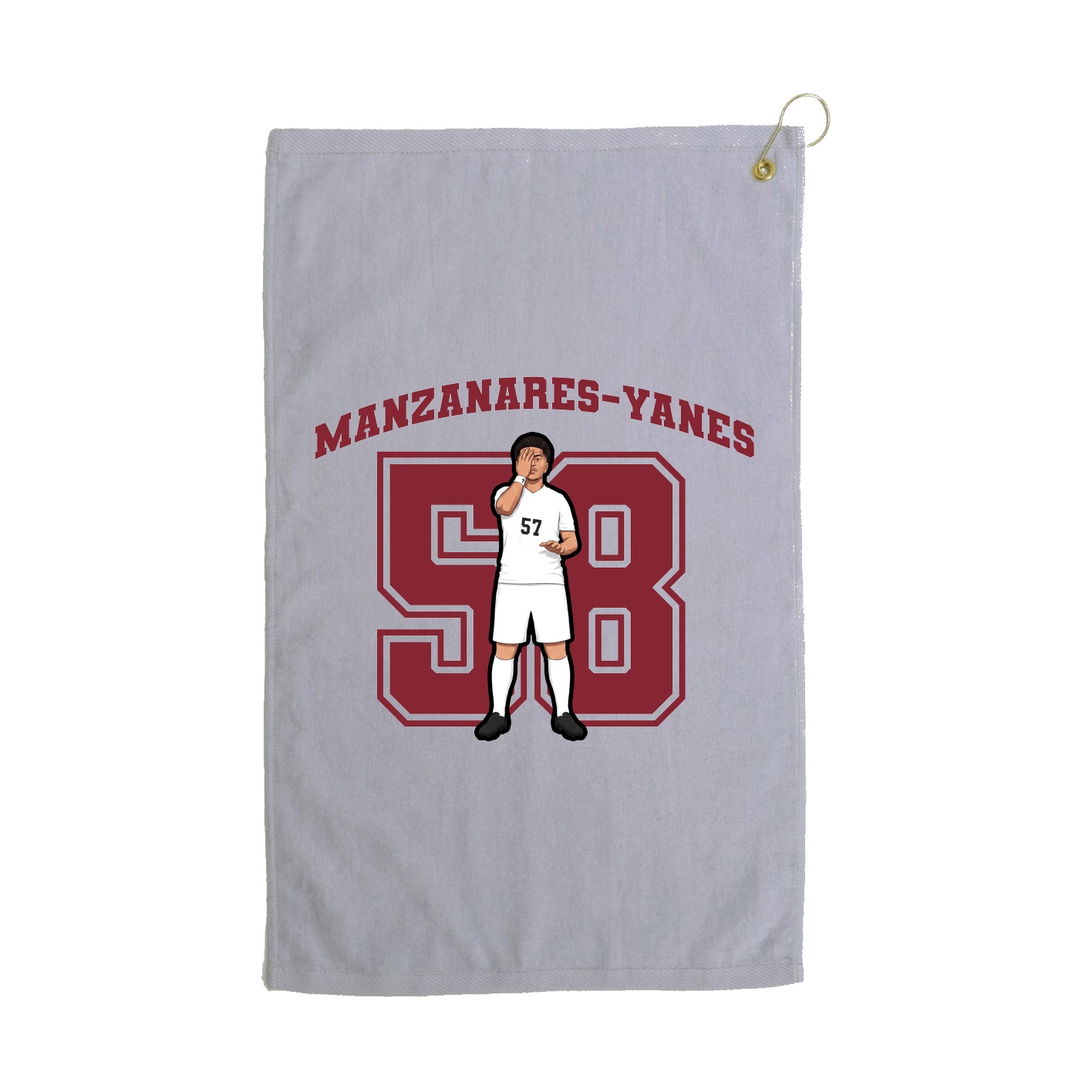 Golf Towel — Number in Grey