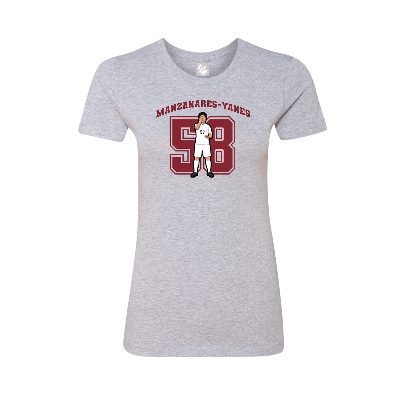 Fitted Women's Tee — Number in Grey