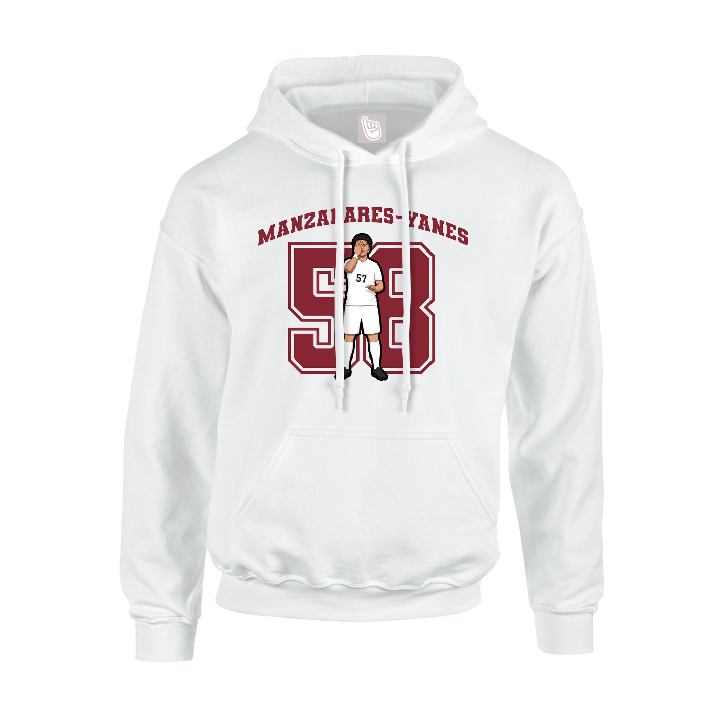 Youth Hoodie — Number in White