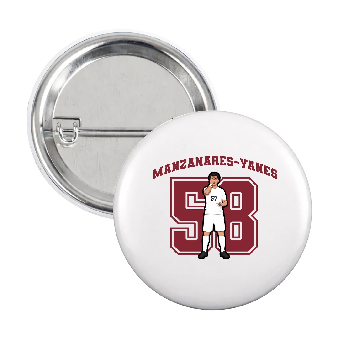 Game Day Button — Number in White