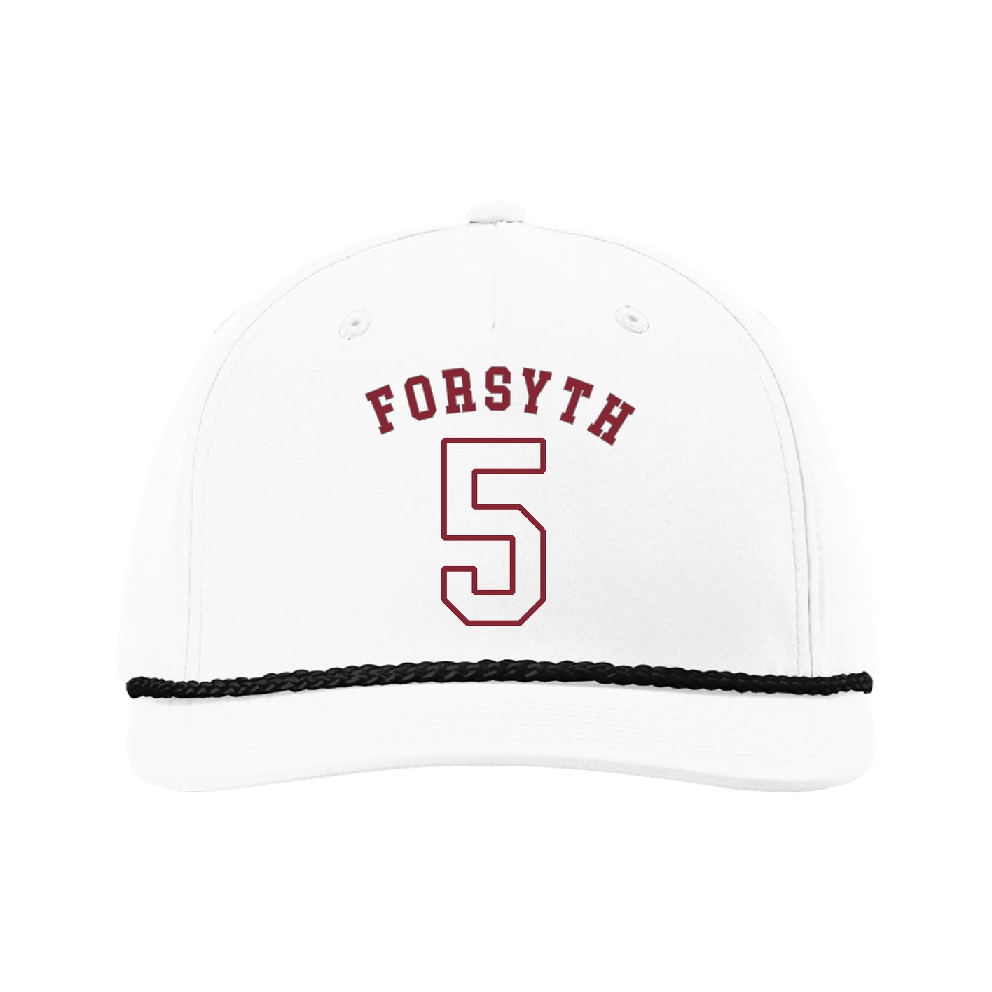Five-Panel Classic Rope Cap — Shirsey Arch in White