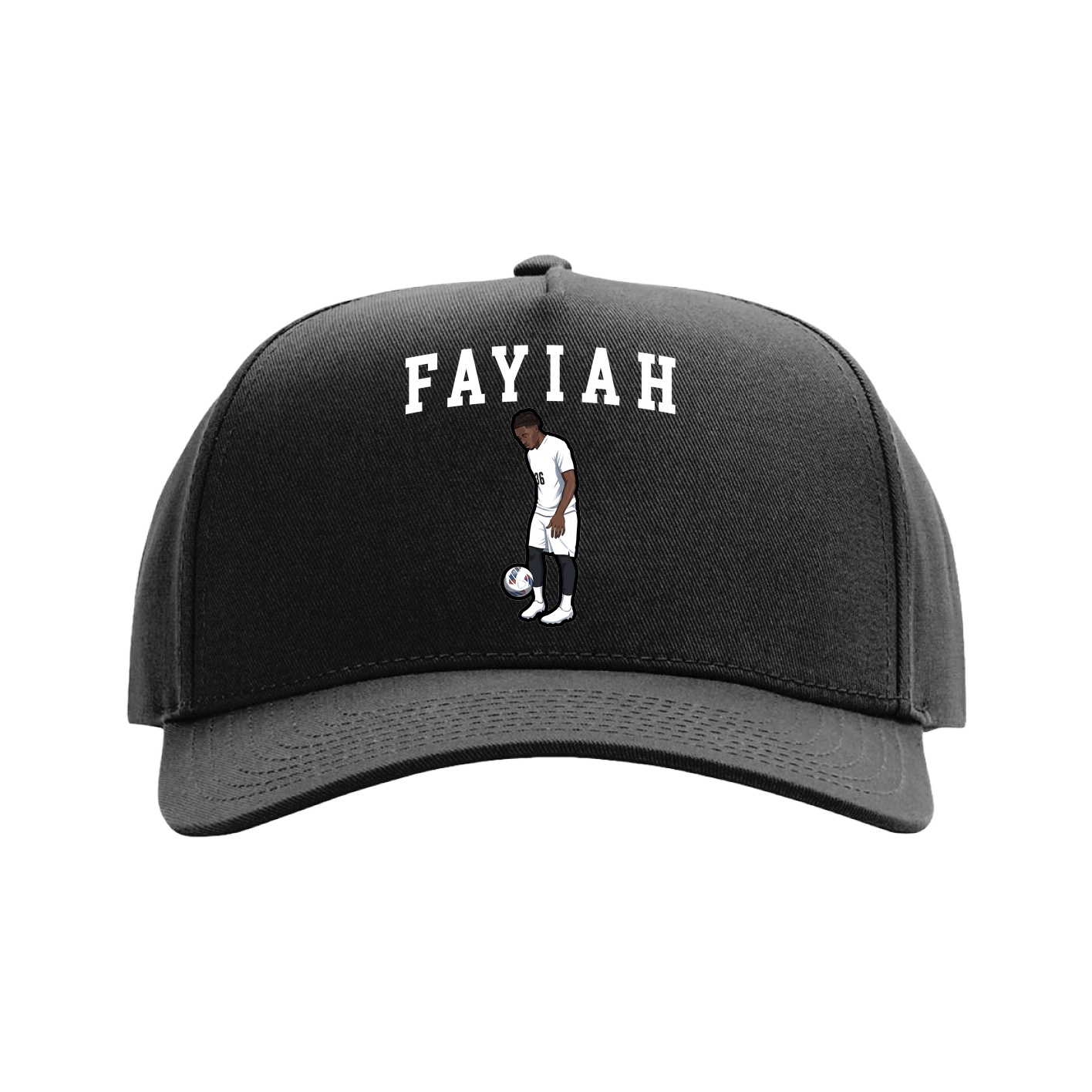 Full Fabric Five-Panel Champ Cap — Shirsey in Black