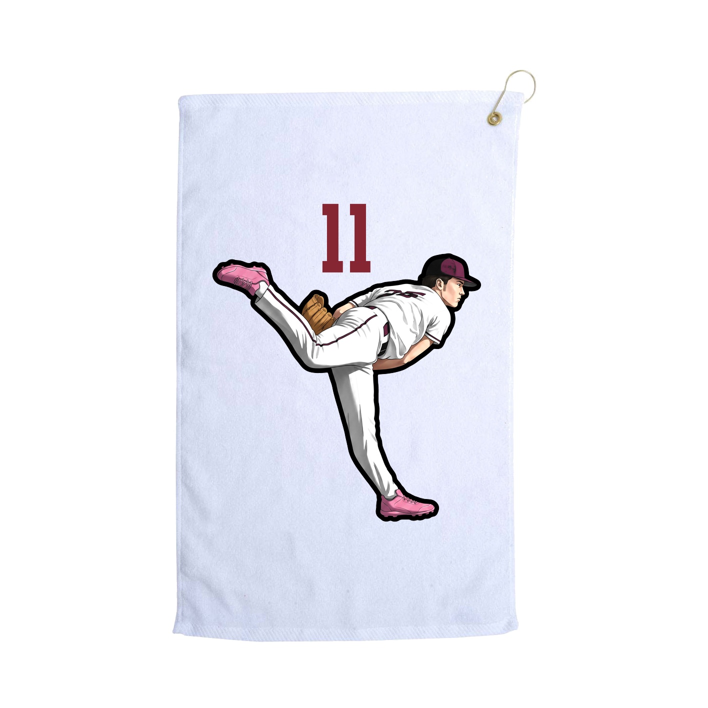 Golf Towel — Number Top in White