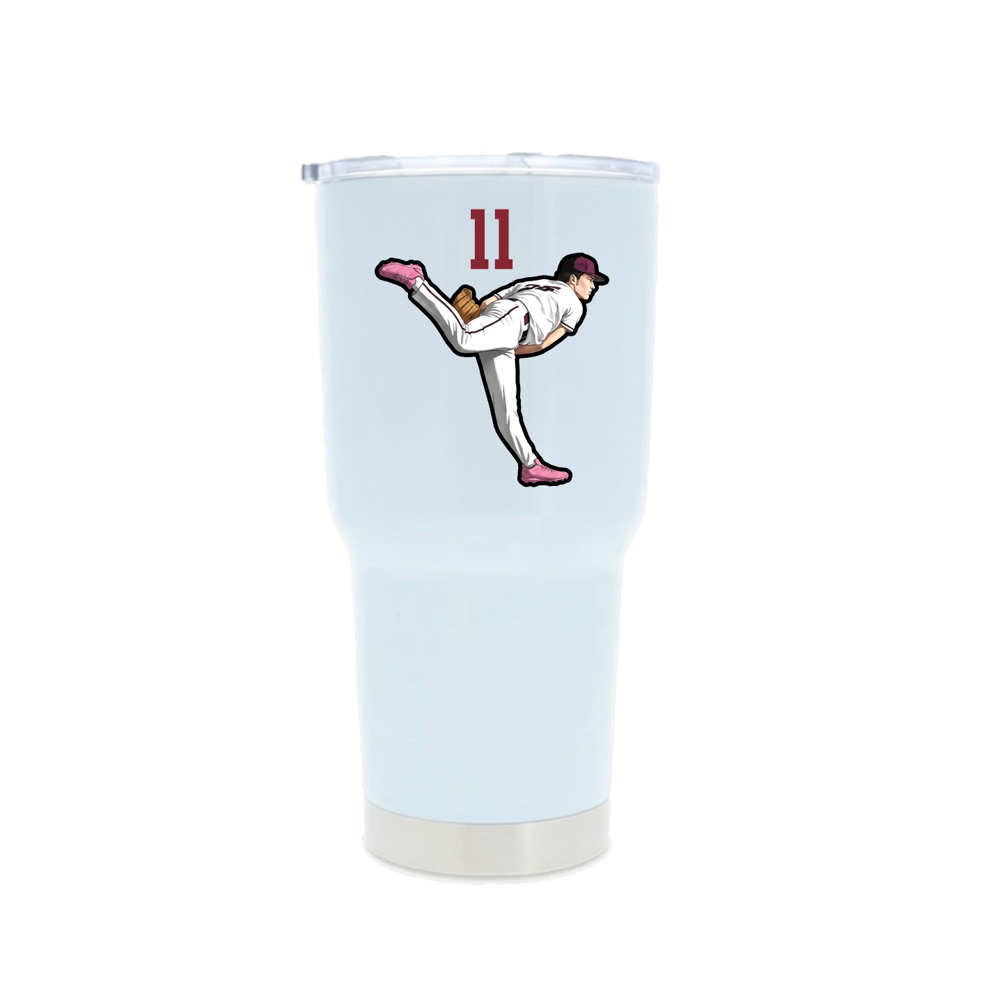 30oz Stainless Steel Tumbler — Number Top in White