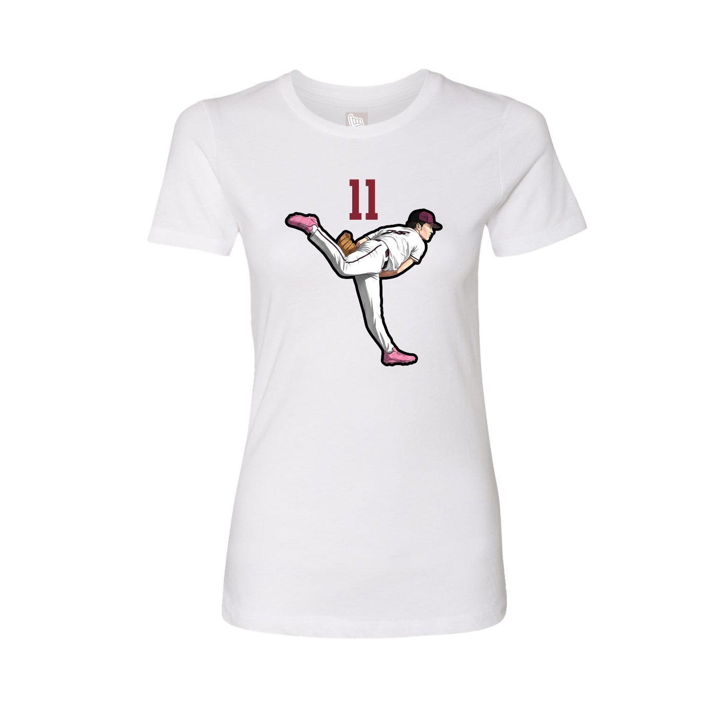 Fitted Women's Tee — Number Top in White