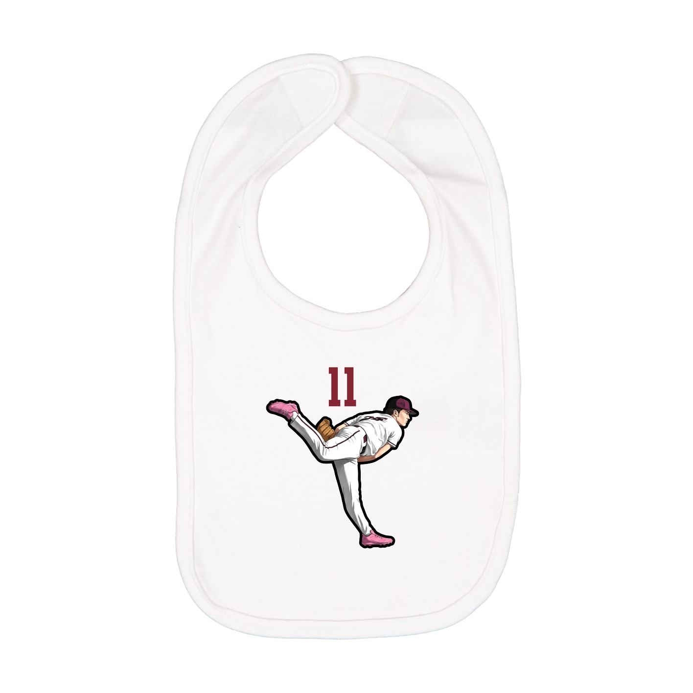 Infant Bib — Number Top in White
