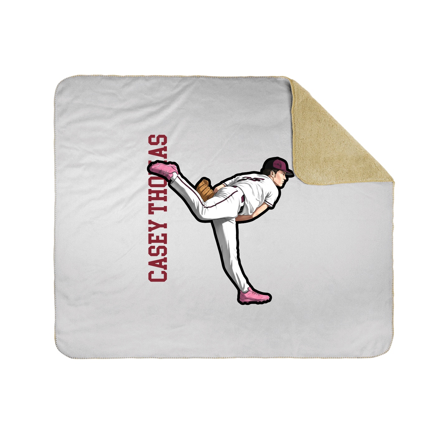 Throw Blanket — Name Vertical in White