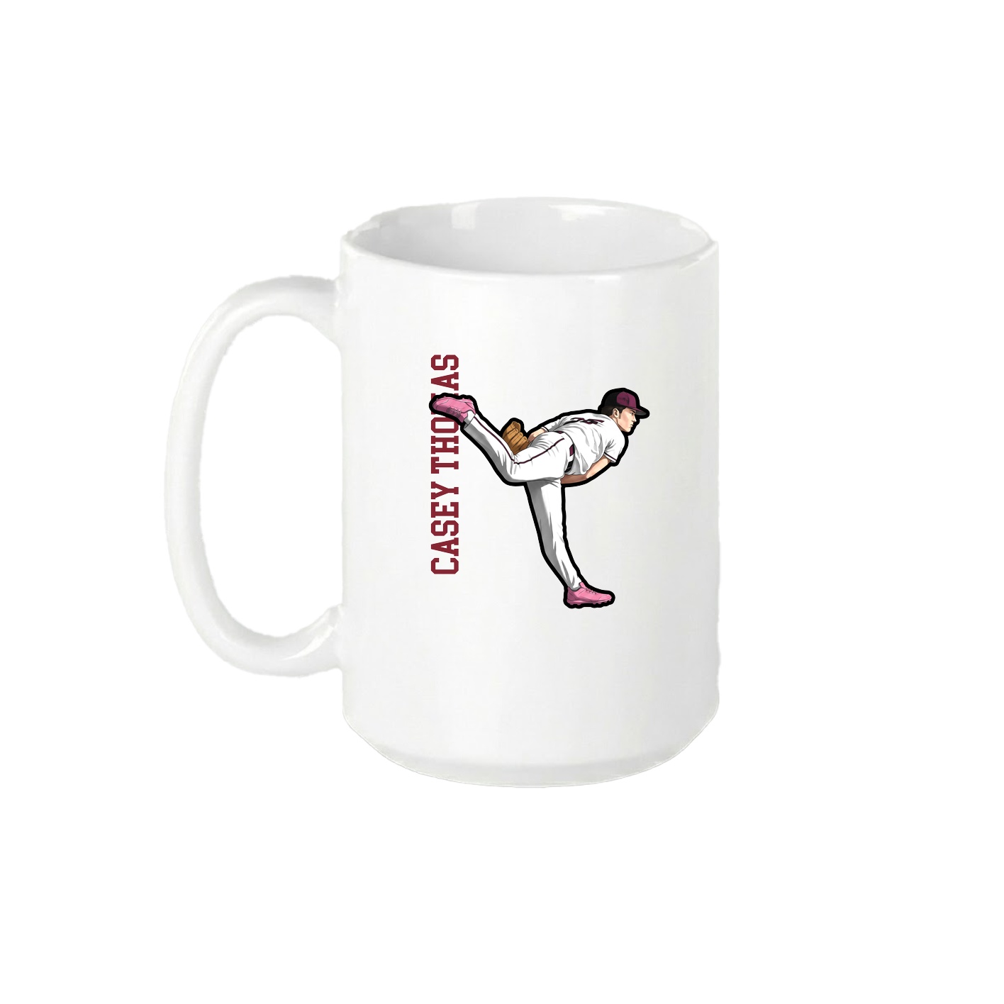 15oz Coffee Mug — Name Vertical in White