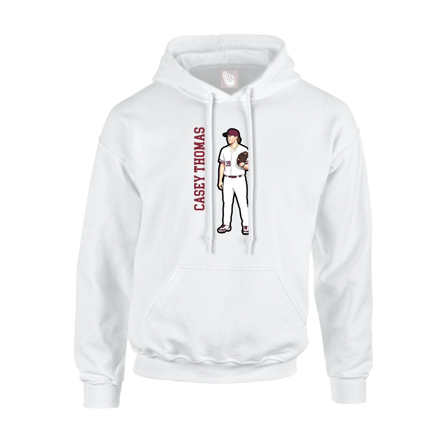 Hoodie — Name Vertical in White