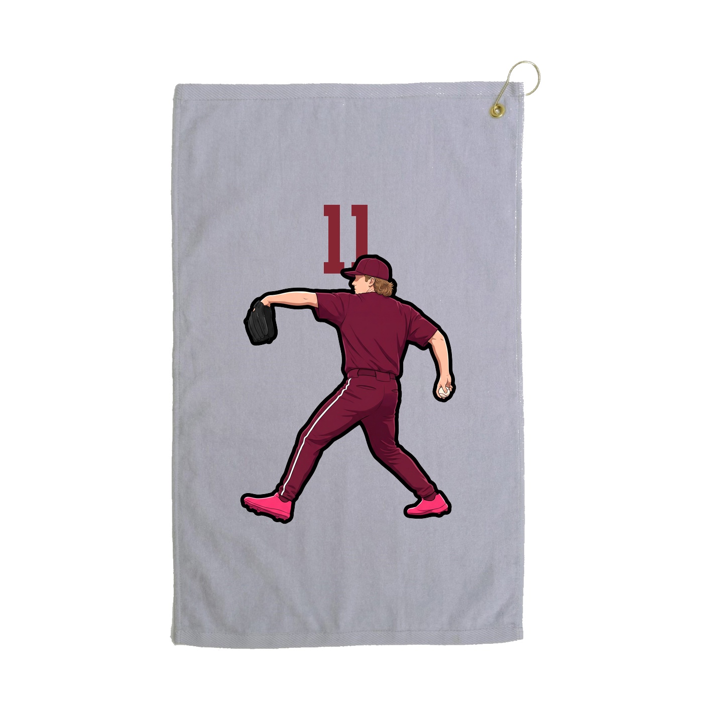Golf Towel — Number Top in Grey