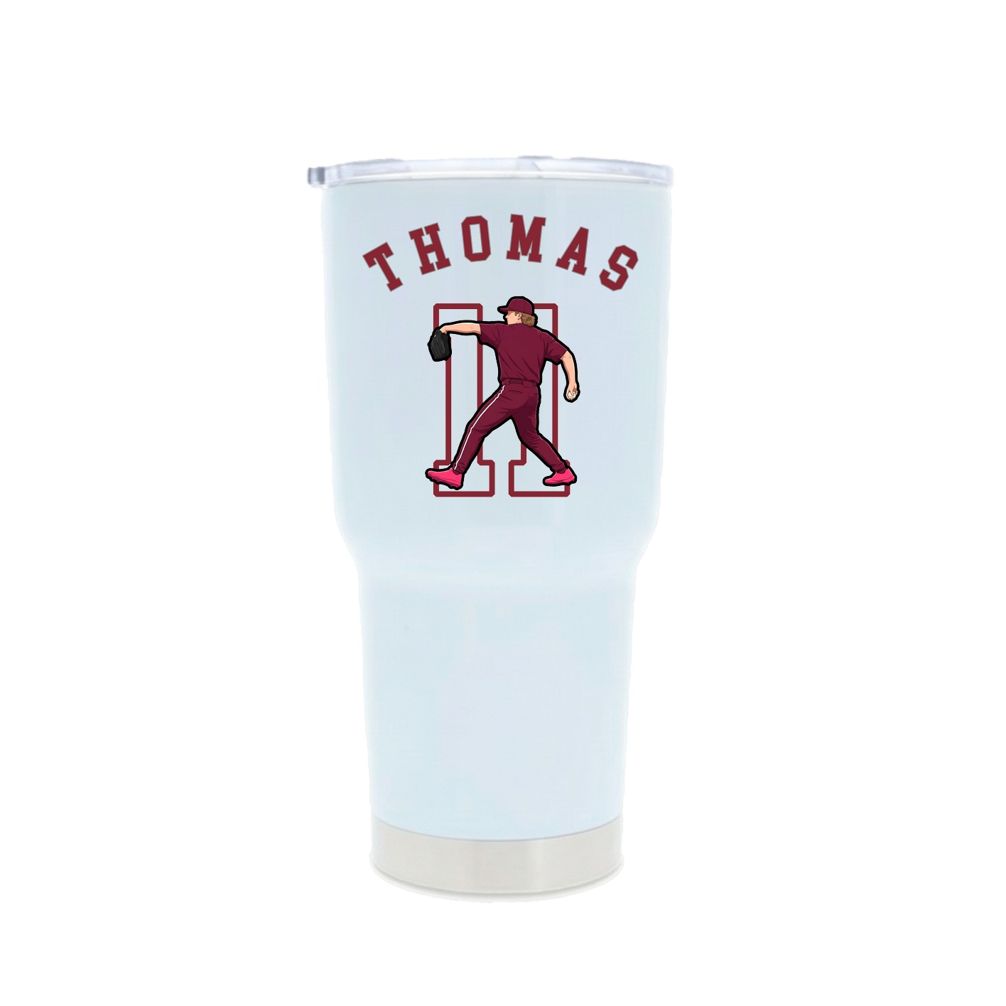 30oz Stainless Steel Tumbler — Shirsey Arch in White
