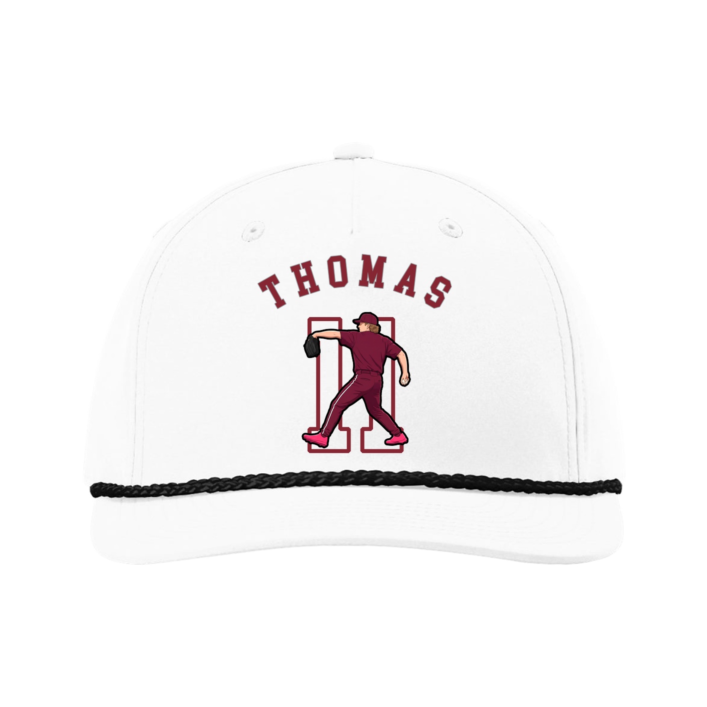 Five-Panel Classic Rope Cap — Shirsey Arch in White