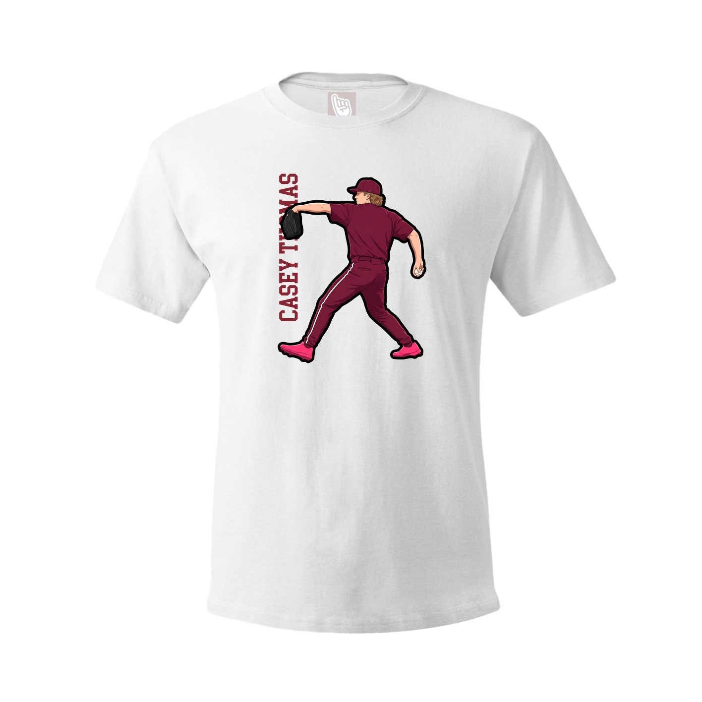 Tee — Name Vertical in White