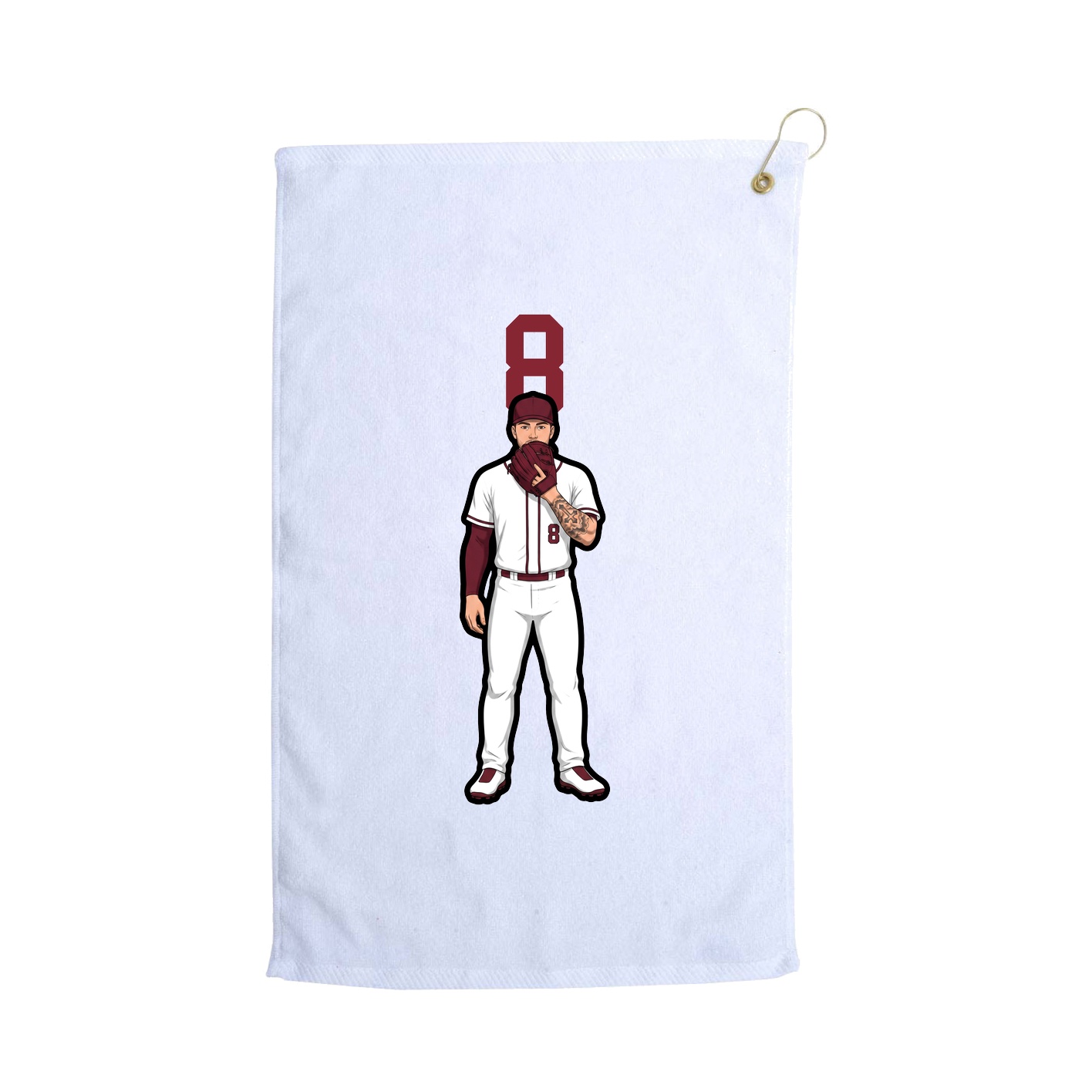 Golf Towel — Number Top in White
