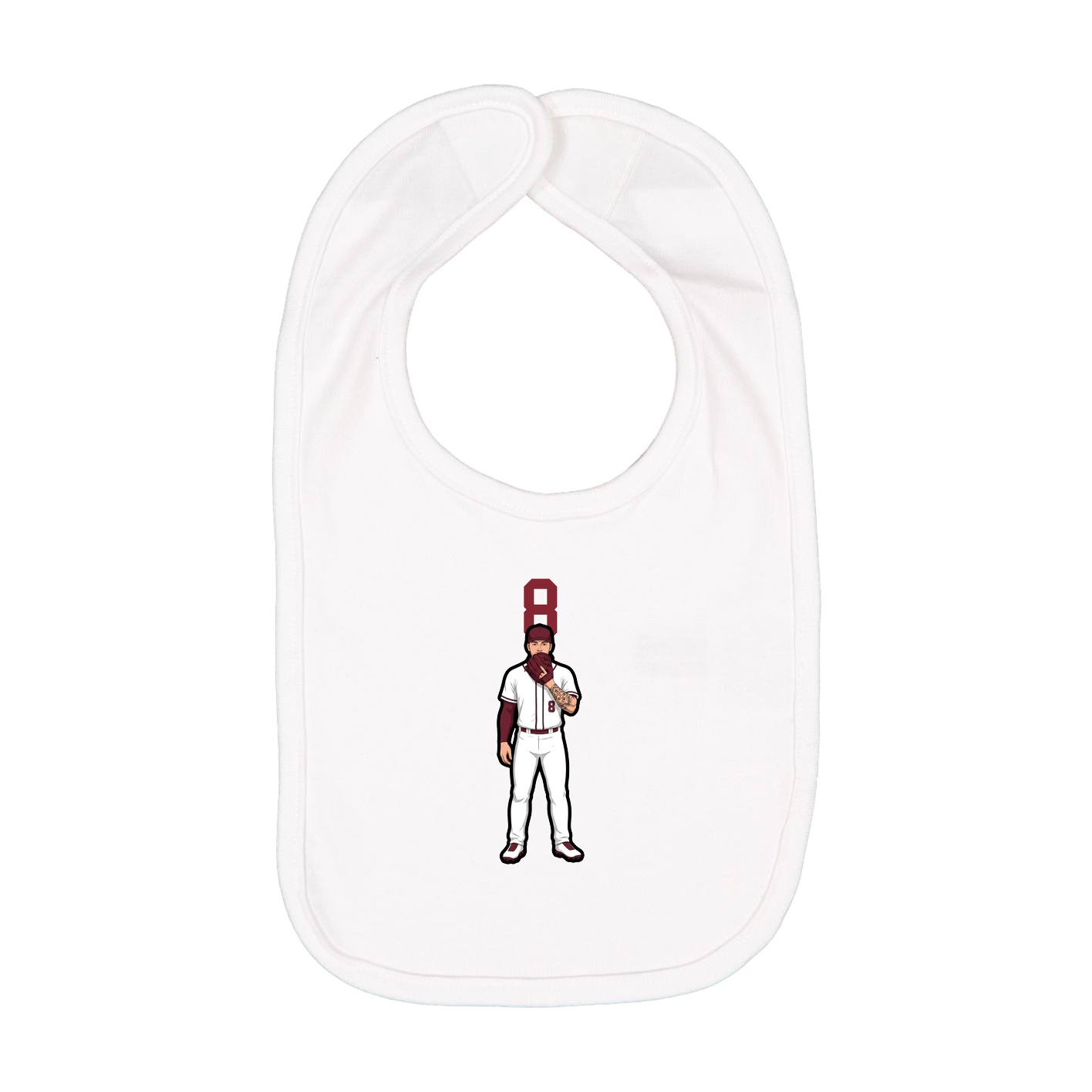 Infant Bib — Number Top in White
