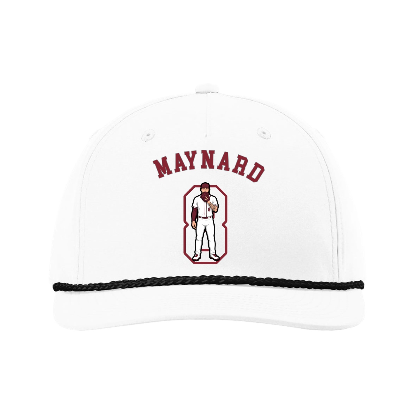 Five-Panel Classic Rope Cap — Shirsey Arch in White