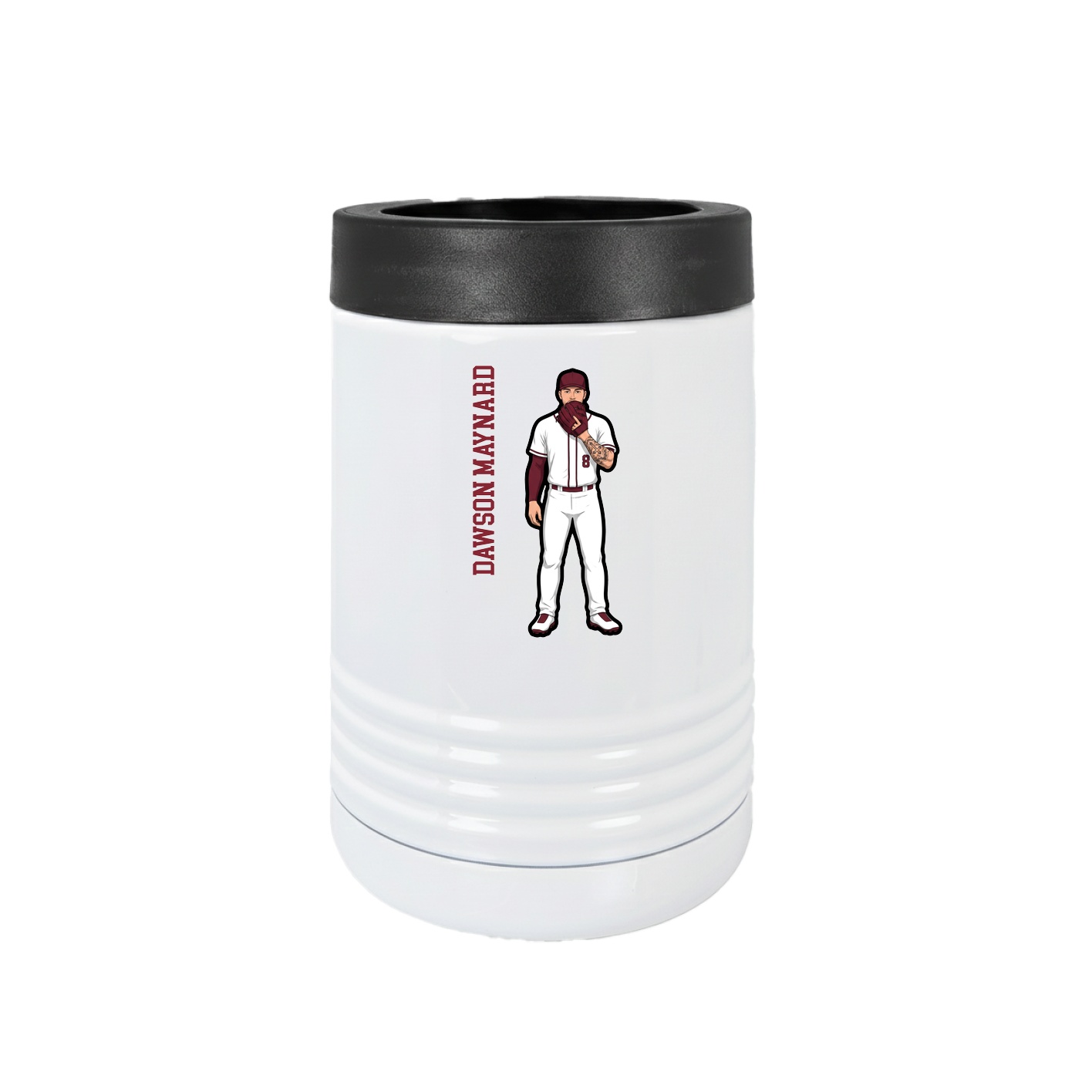Beverage Holder — Name Vertical in White