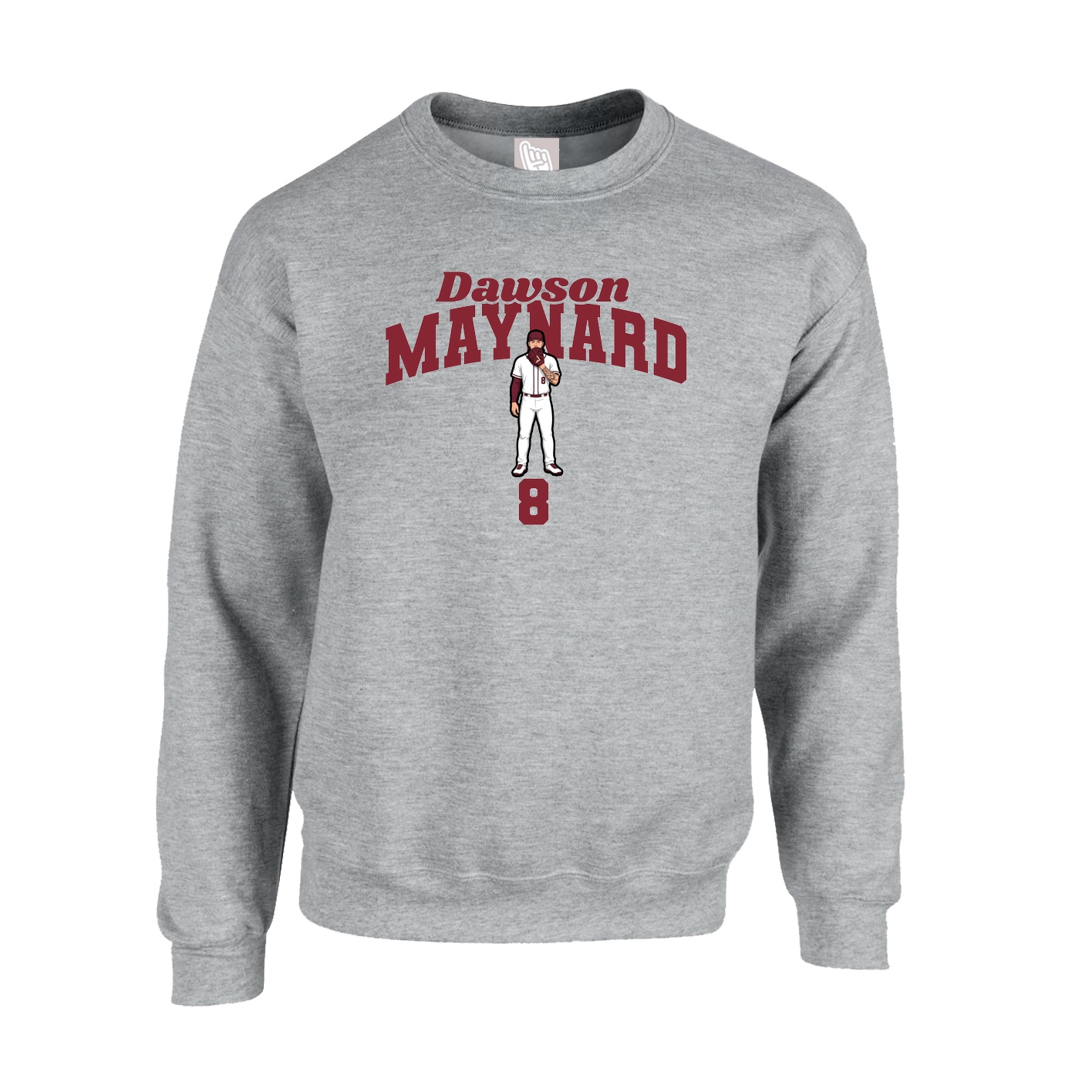 Fleece Crew — Signature Arch in Grey