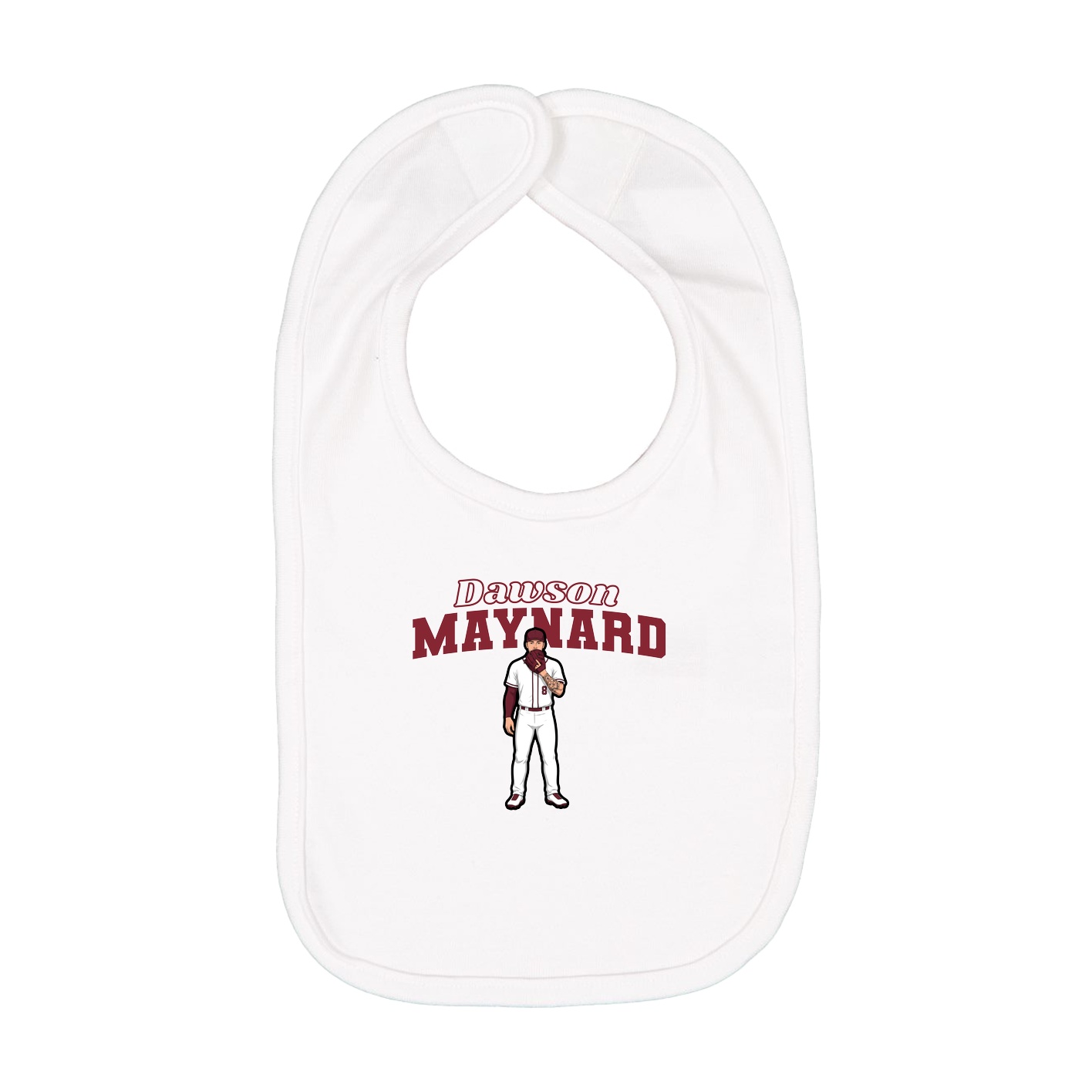 Infant Bib — Name Arch in White