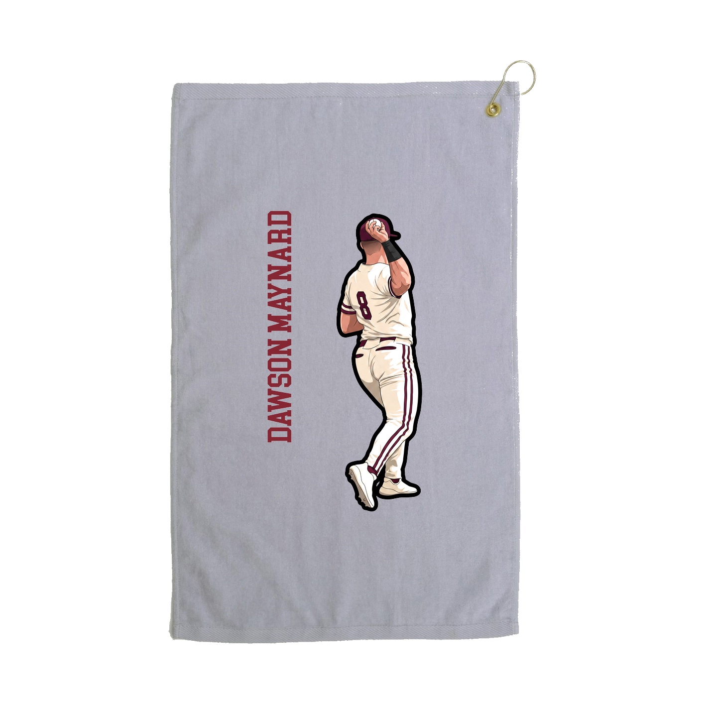 Golf Towel — Name Vertical in Grey