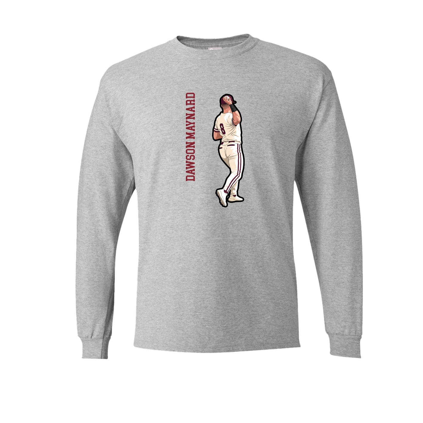 Long Sleeve Tee — Name Vertical in Grey